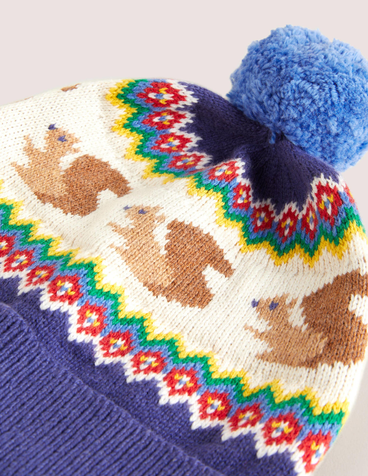 Fair-Isle-Mütze mit Eichhörnchen-Marineblau - Image 2