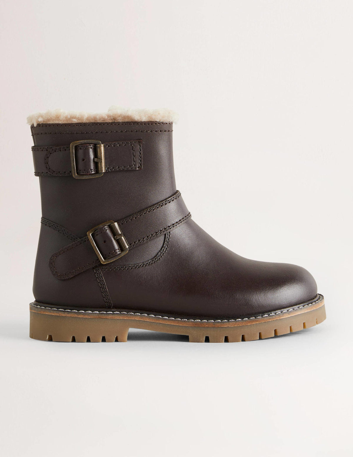 Biker-Stiefel aus Leder-Schokobraun-1