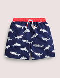 Gemusterte Badeshorts-Schuluniform-Navy, Haie