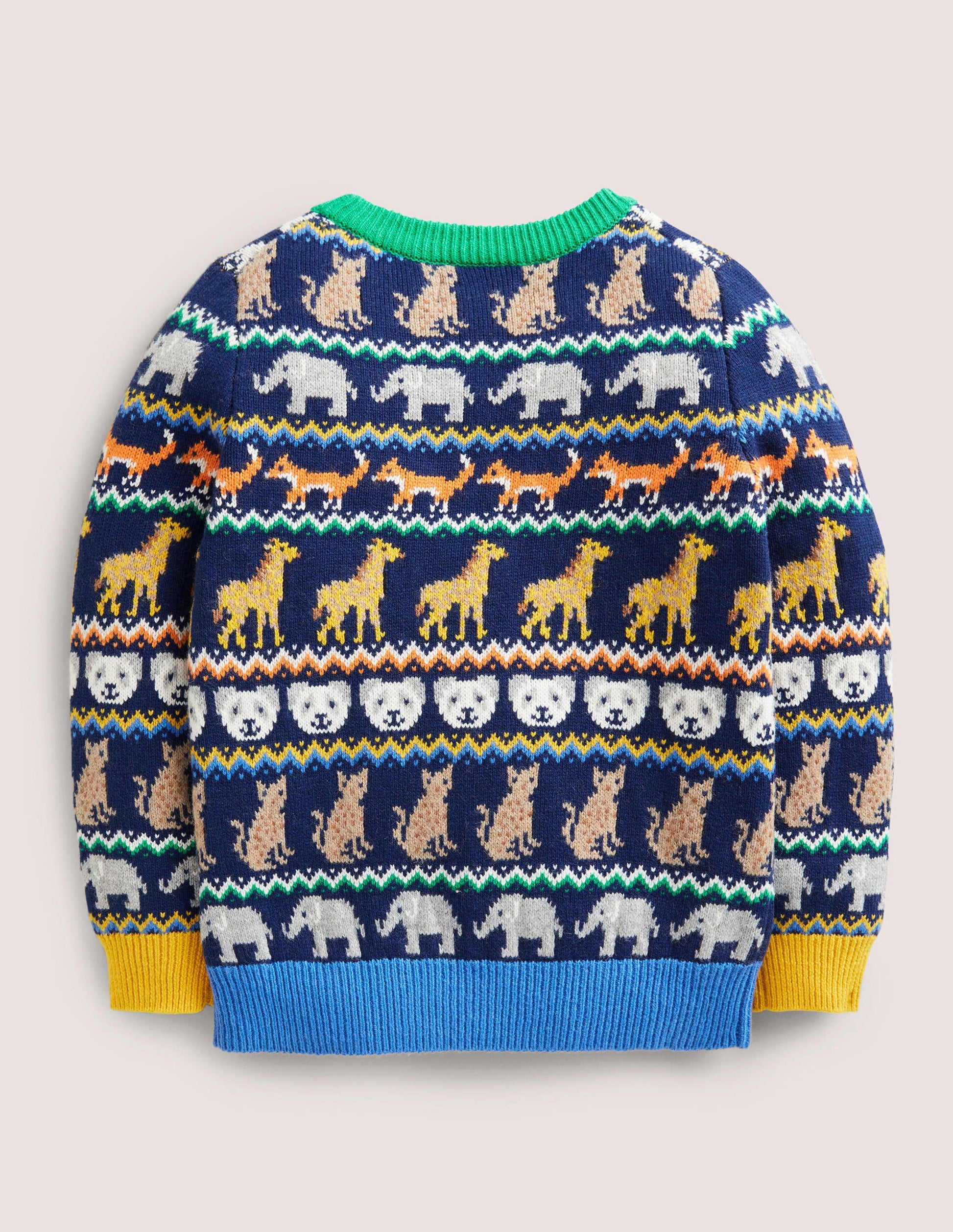 Fair-Isle-Pullover-Schuluniform-Navy, Tier-Fair-Isle-Muster-2