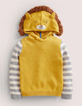 Sweat à capuche fantaisie motif lion-Lion jaune rayon de miel