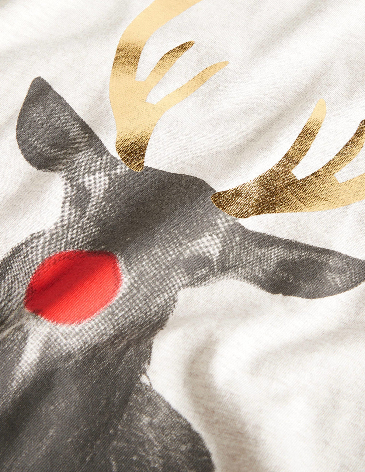 Festive Raglan T-shirt-Ivory Marl Reindeer - Image 3