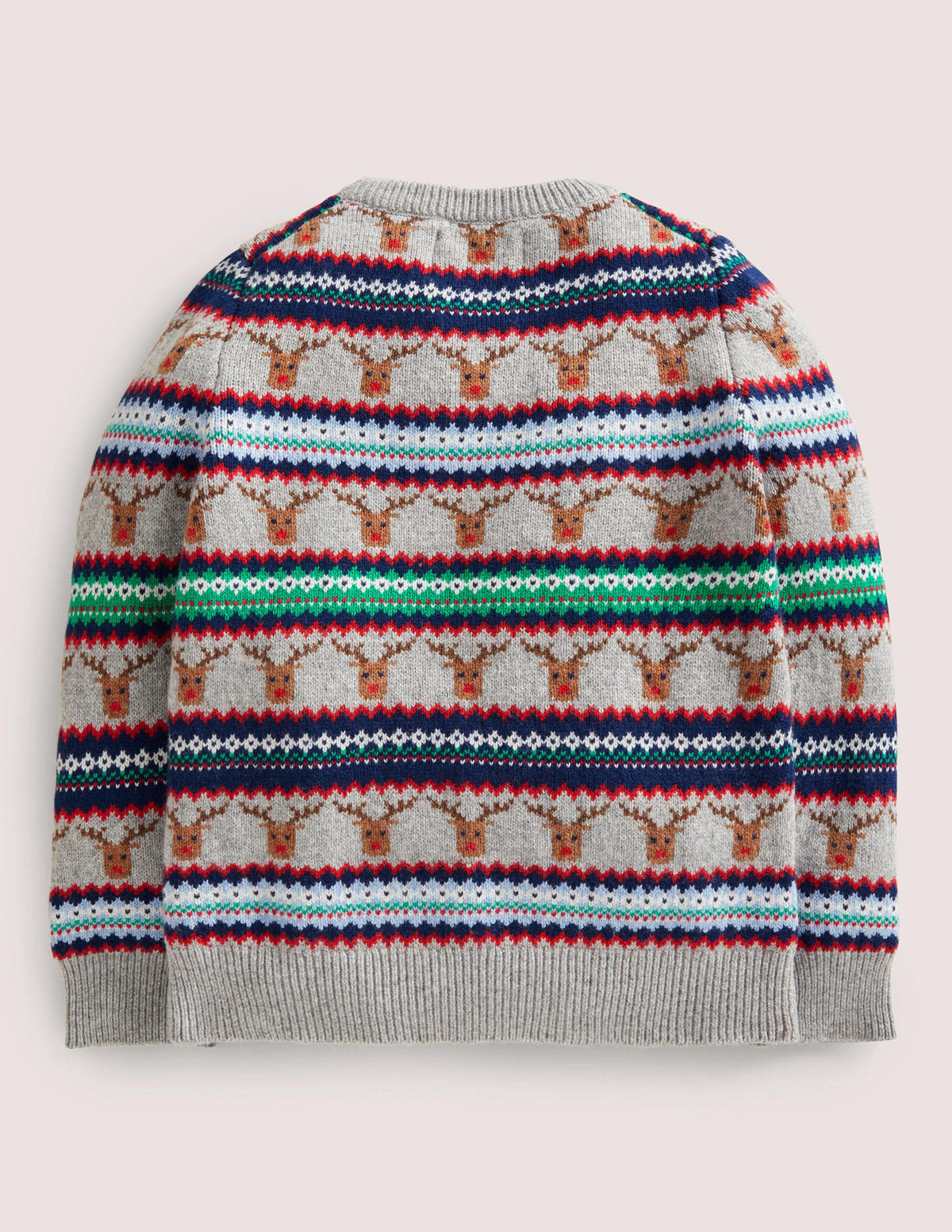 Fair-Isle-Pullover mit Rentieren-Grau Meliert-2