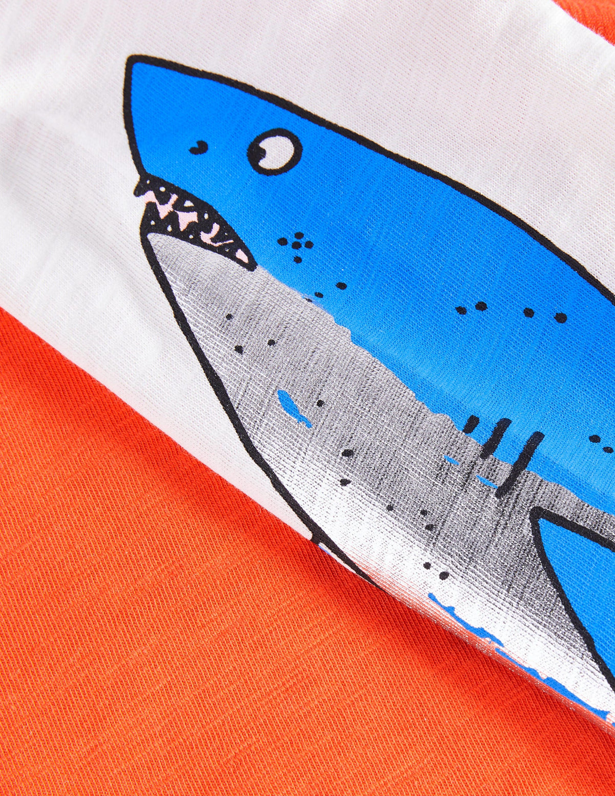 Logo Placement T-Shirt-Mandarin Red/Ivory Sharks - Image 3