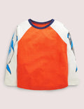 Logo Placement T-Shirt-Mandarin Red/Ivory Sharks