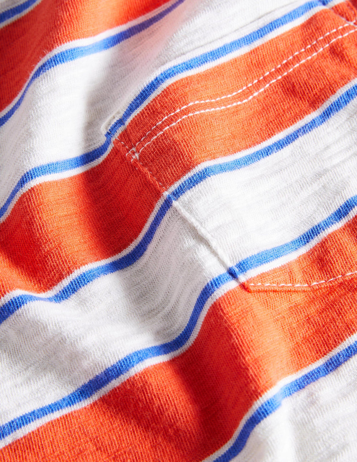 Vorgewaschenes Flammgarn-T-Shirt mit Stückfärbung-Mandarinenorange/Hellbeige Meliert - Image 3