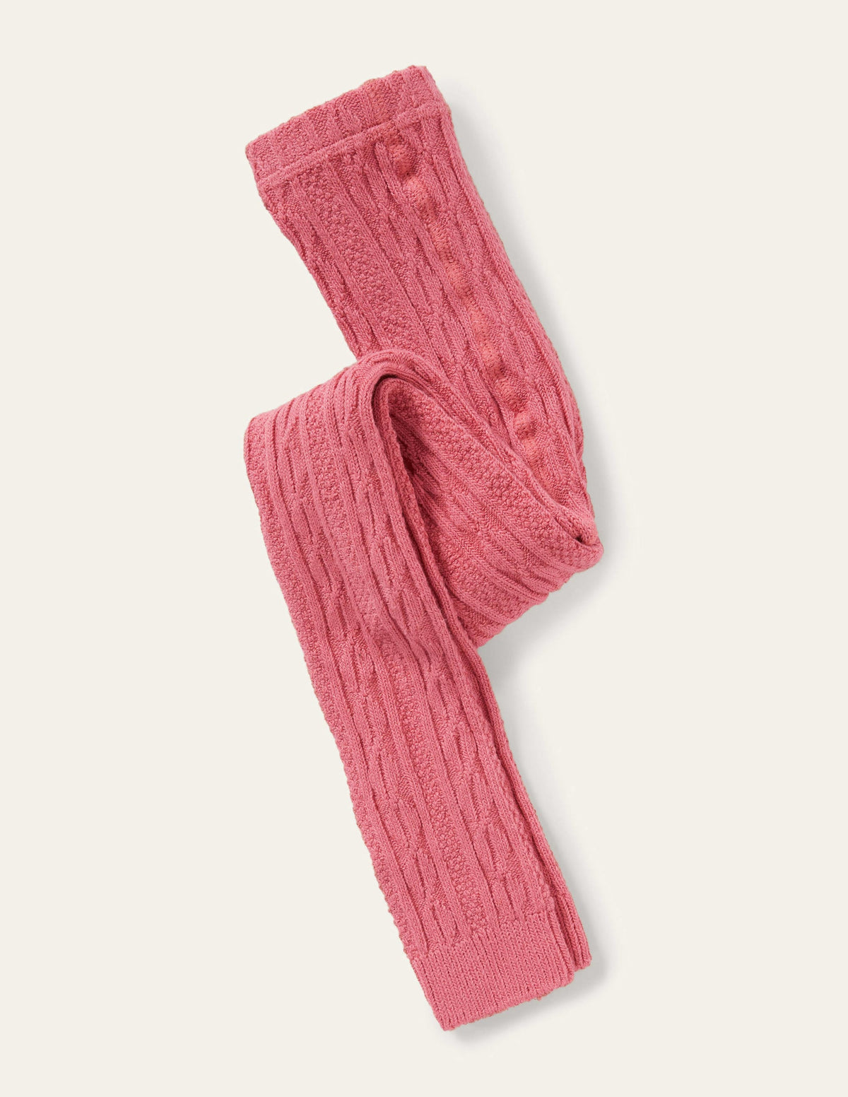 Fußlose Strumpfhose mit Zopfmuster-Herbstrosa - Image 1