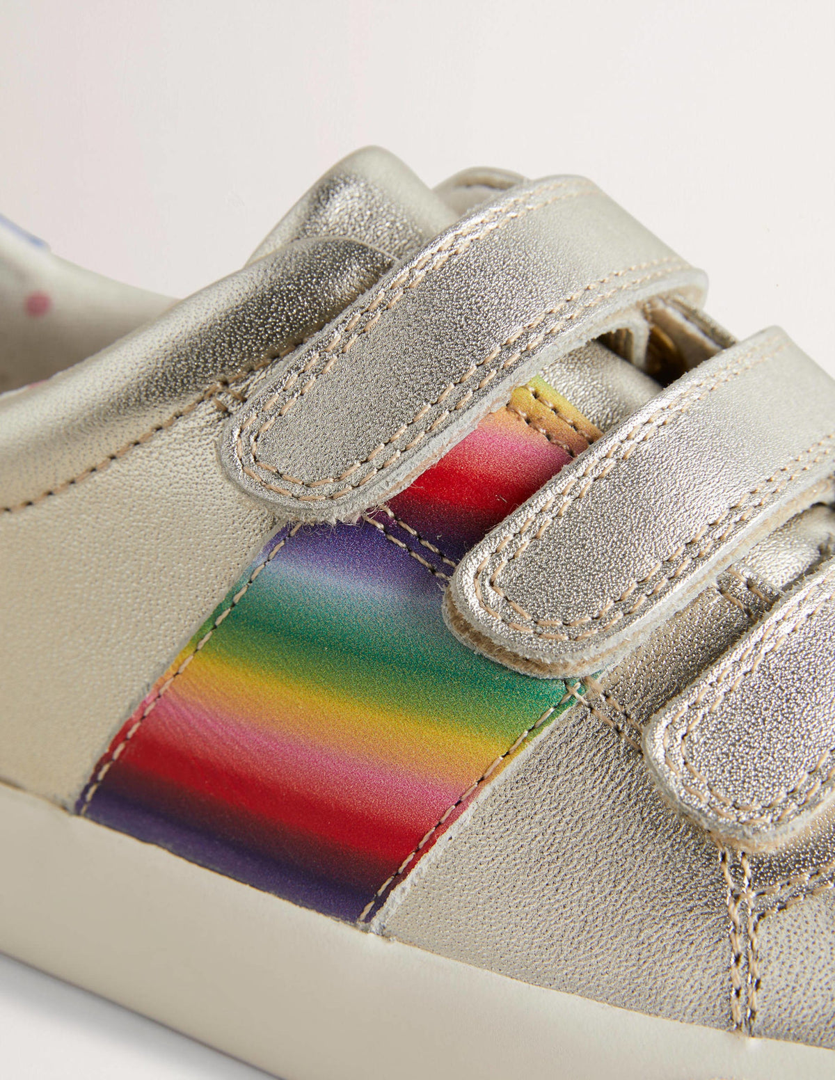 Niedrige Sneaker aus Leder-Gold-Metallic - Image 3