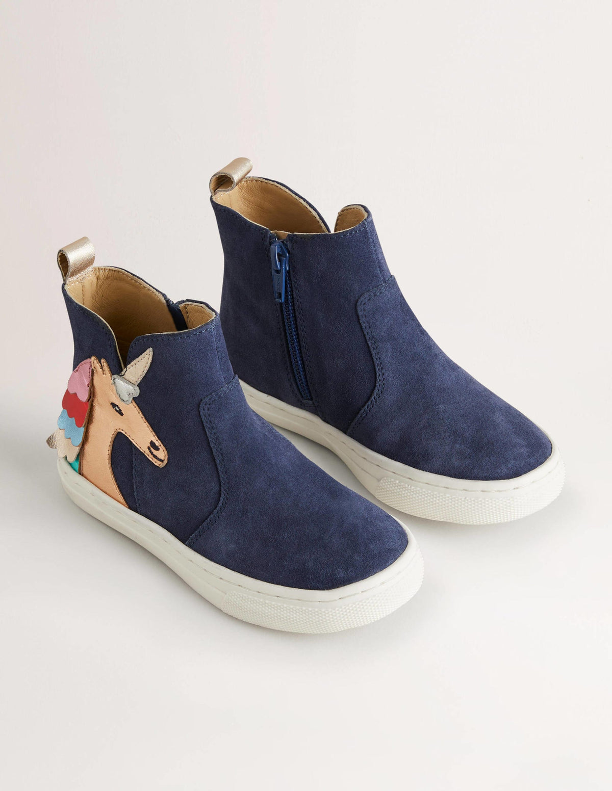 Blue Suede Unicorn Appliqué Boots-Licorne multi - Image 2