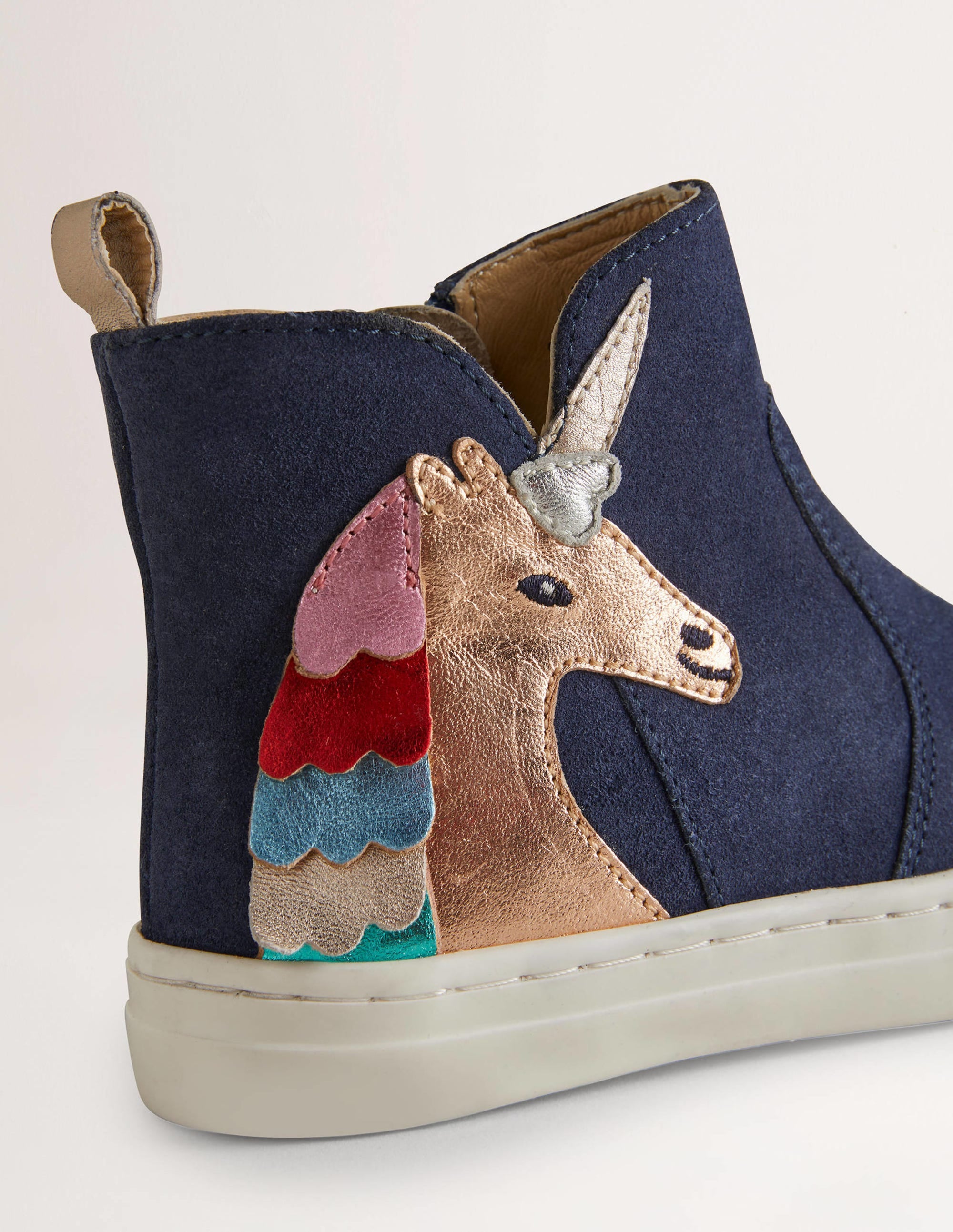 Blue Suede Unicorn Appliqué Boots-Licorne multi - Image 3