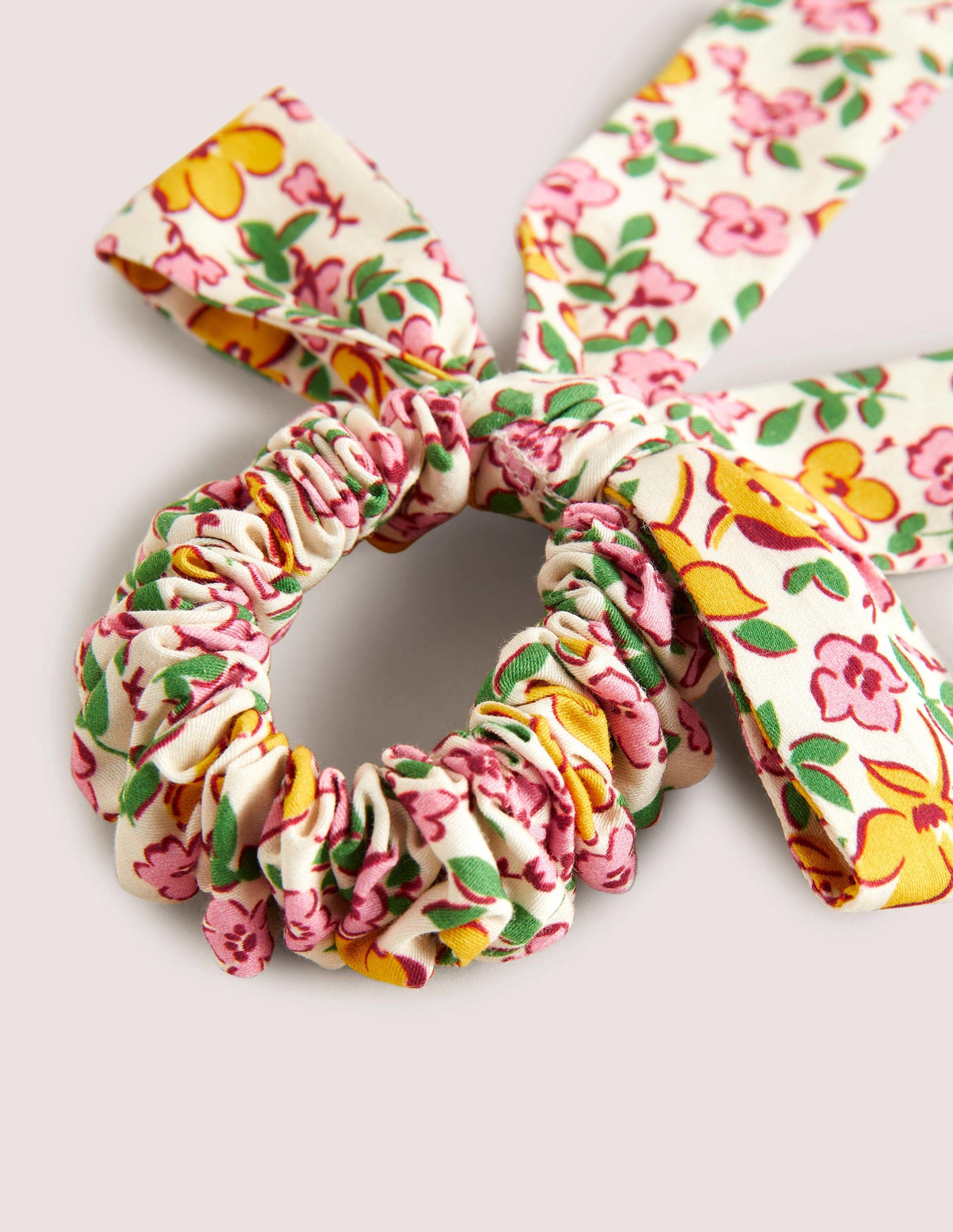 Chouchou avec nœud-Motif floral multi-2