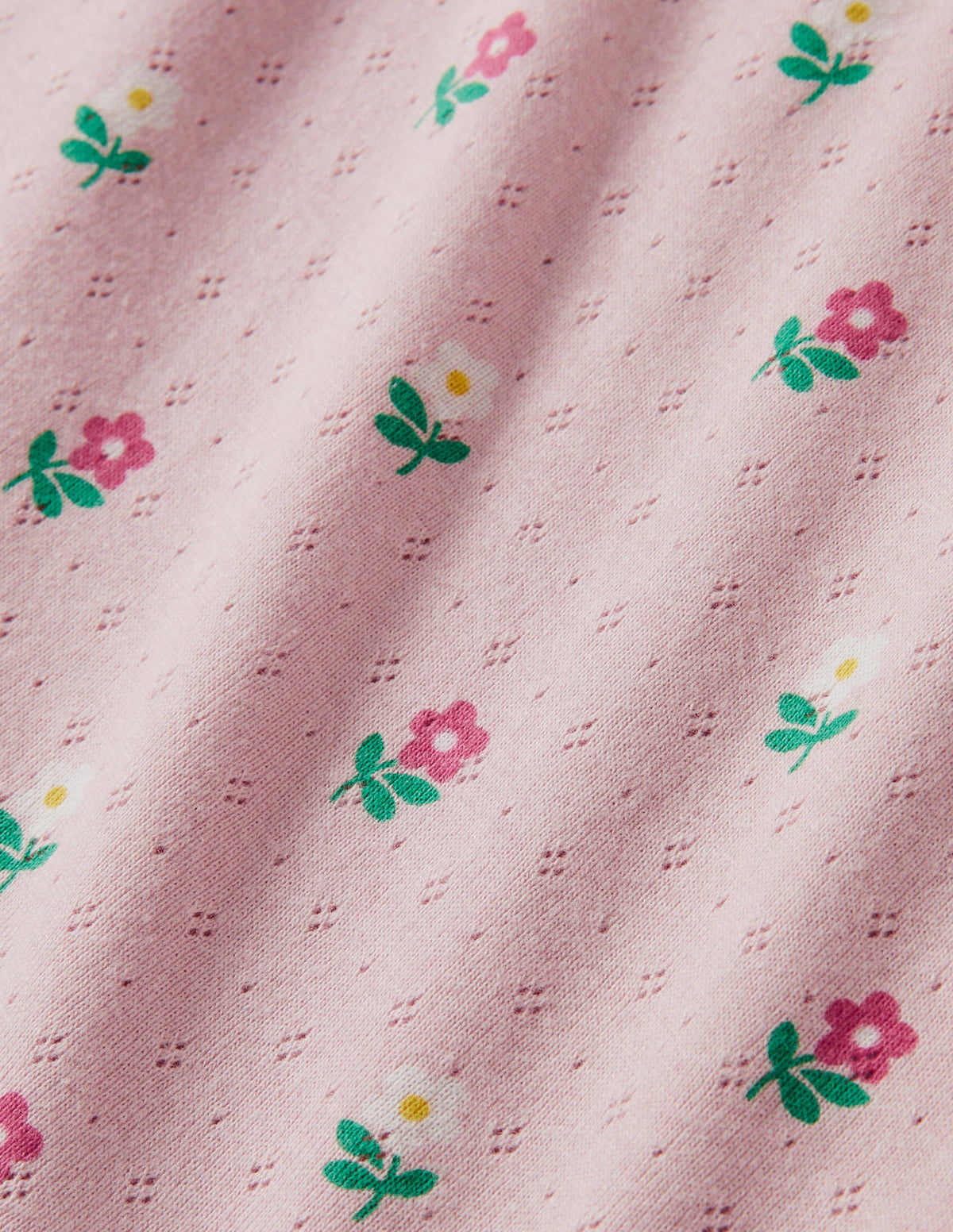 Top manches courtes en pointelle-Petites fleurs rose boto-3