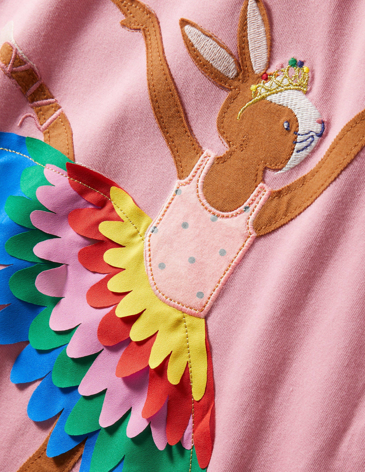Big Appliqué Dress-Formica Pink Ballerina Bunny-3