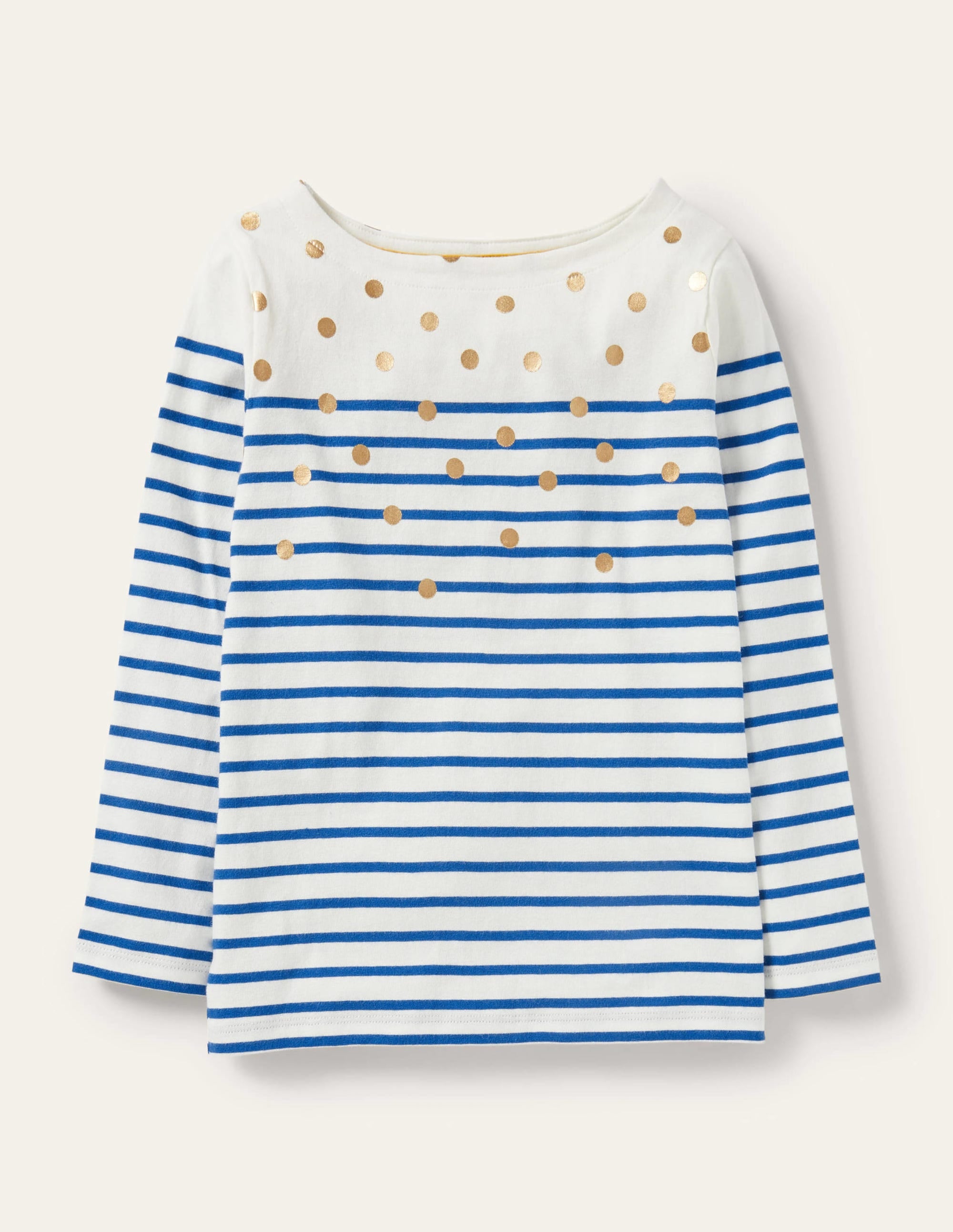 Fun Breton-Ivory/Bright Blue Gold Spot - Image 1