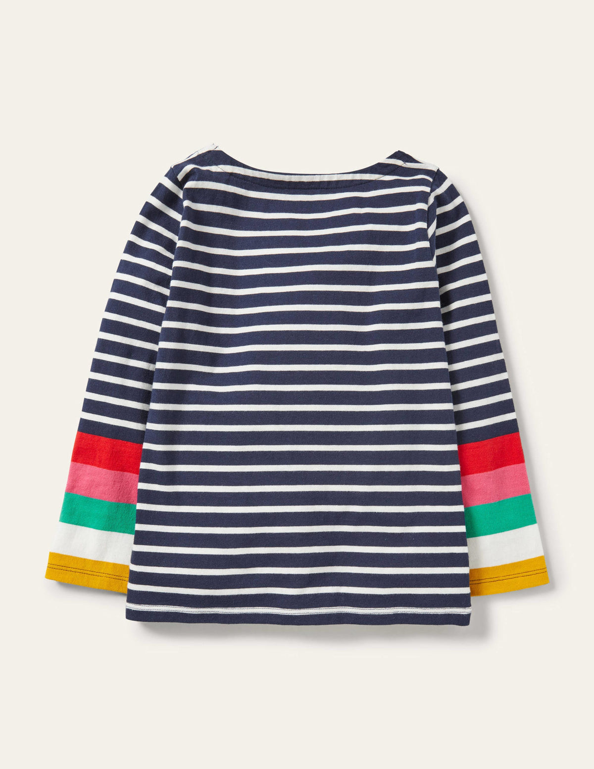 Lustiges Bretonshirt-Naturweiß/Navy, Regenbogen - Image 1