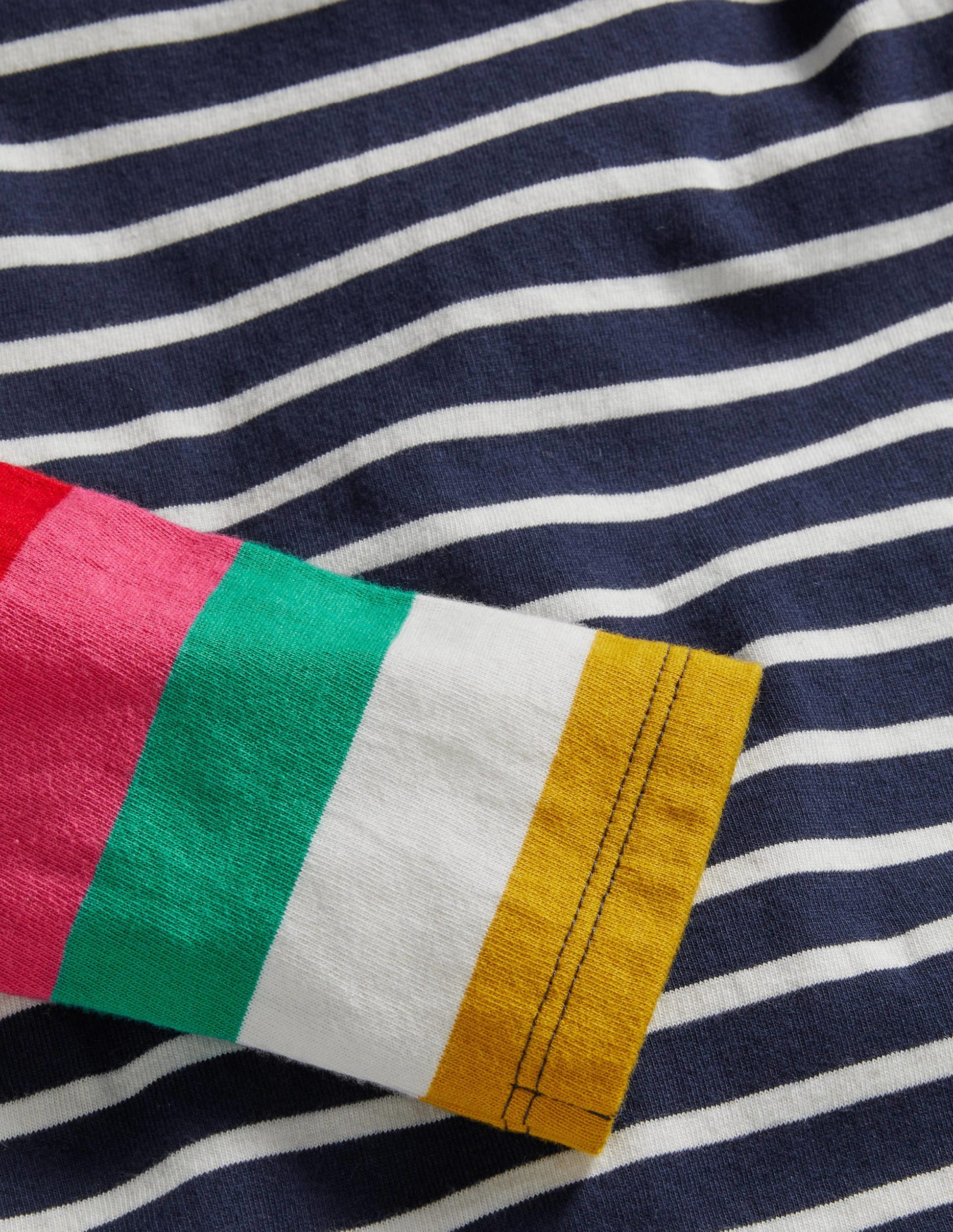Lustiges Bretonshirt-Naturweiß/Navy, Regenbogen-3