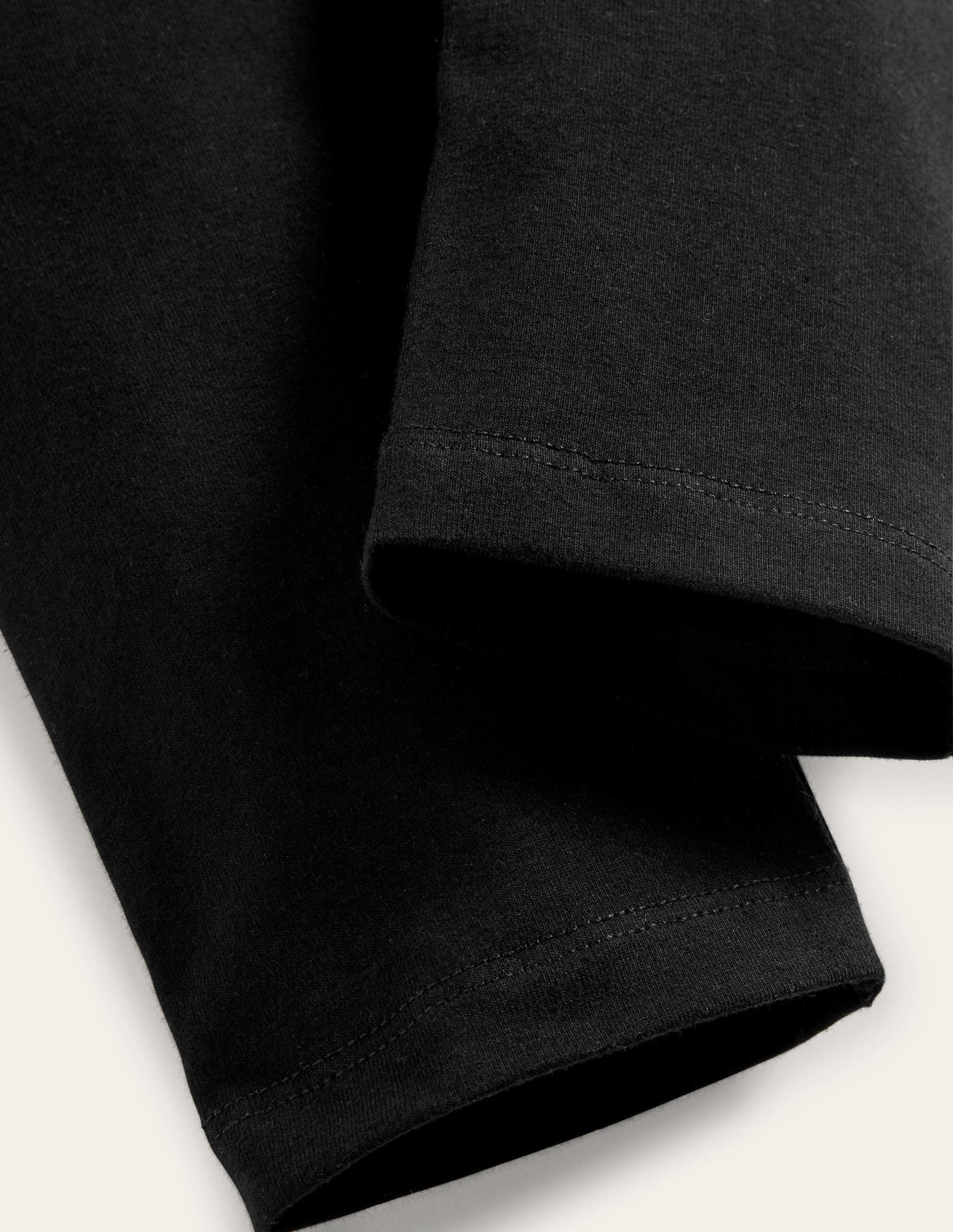 Kurz geschnittene einfarbige Leggings-Schwarz - Image 3