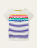 Marinière manches courtes-Marinière motif zigzag placé