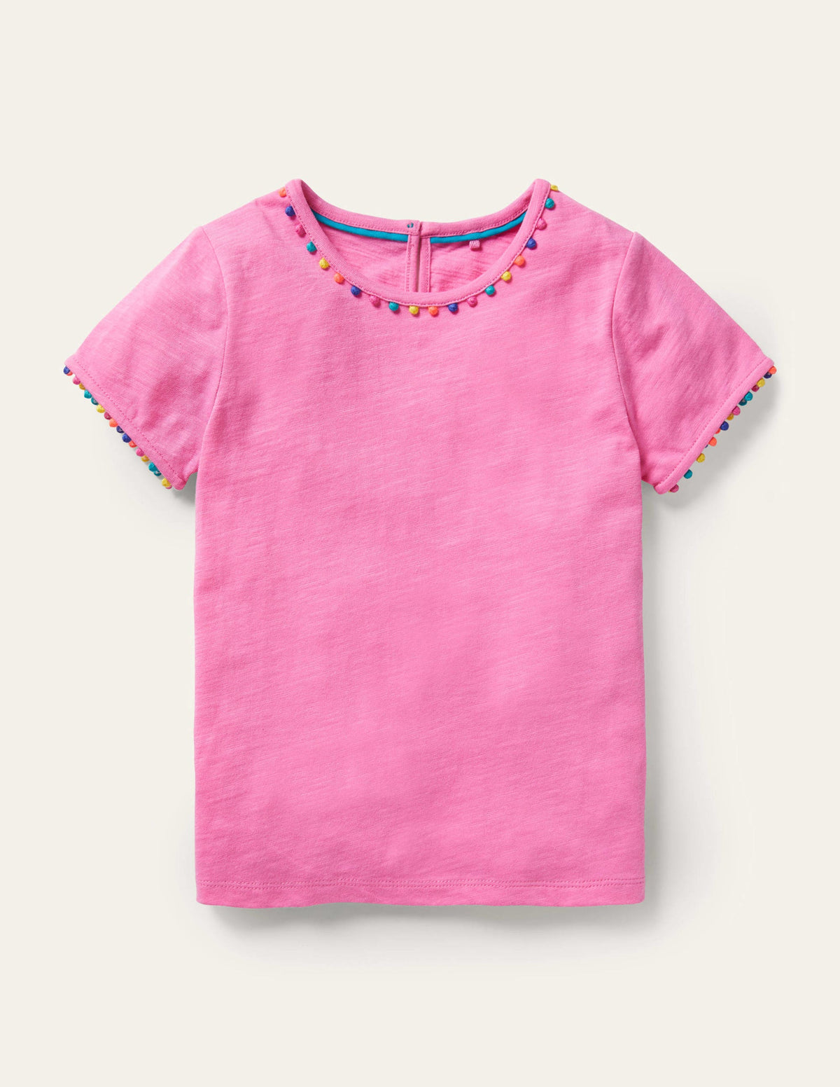 Charlie Jersey-T-Shirt mit Bommeln-Erdbeereisrosa - Image 1