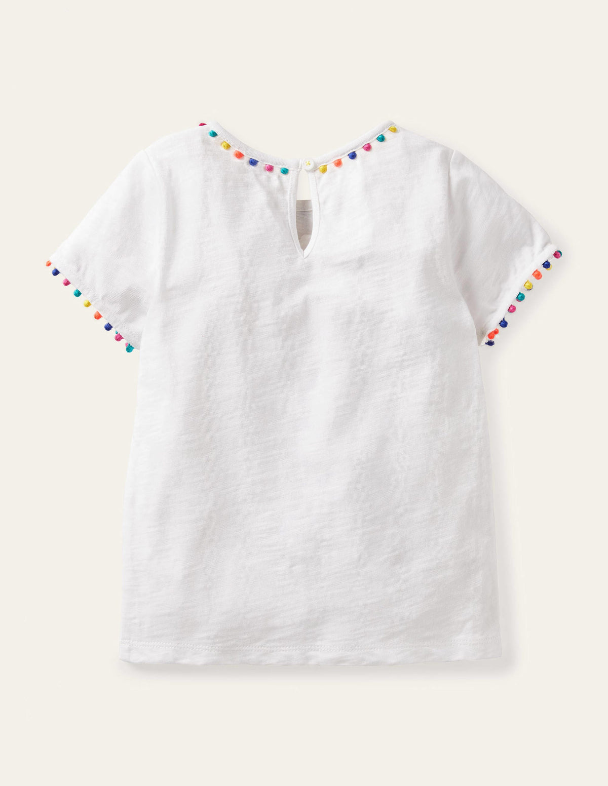 Charlie Jersey-T-Shirt mit Bommeln-Weiß-2