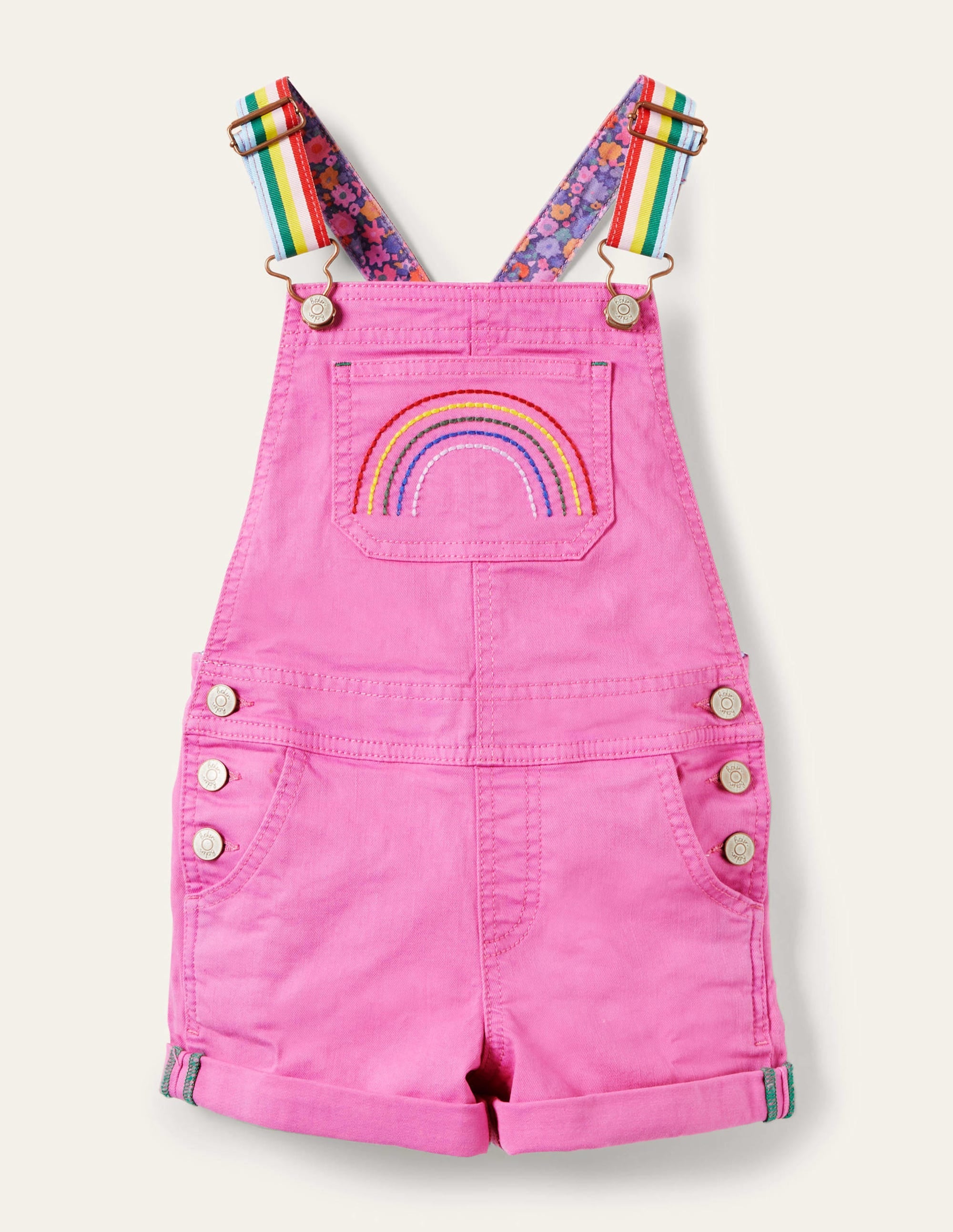 Fröhliche kurze Latzhose-Erdbeereisrosa, Regenbogen - Image 1