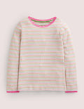 T-shirt ultra-doux en pointelle-Arc-en-ciel violet aster/lierre