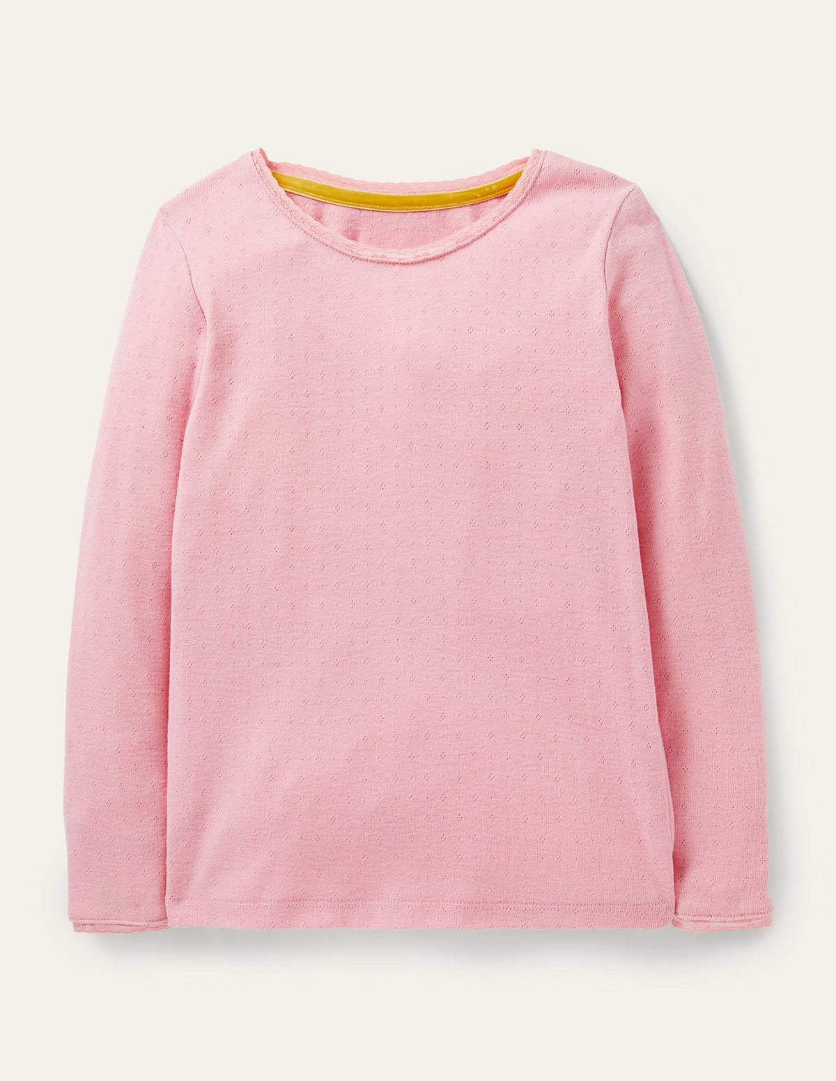 T-shirt ultra-doux en pointelle-Rose formica-1