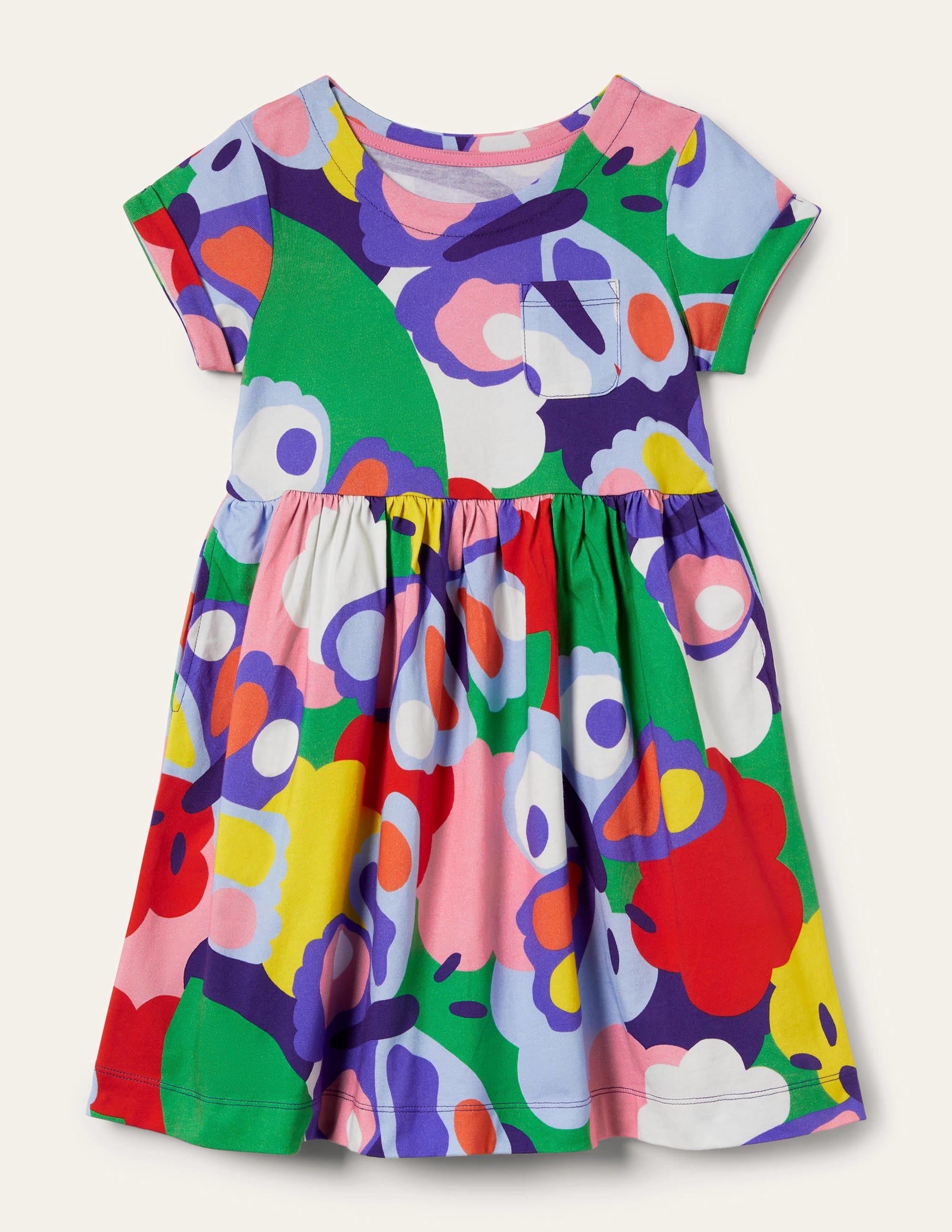 Fröhliches Jerseykleid-Bunt, Schmetterlingsmuster - Image 1