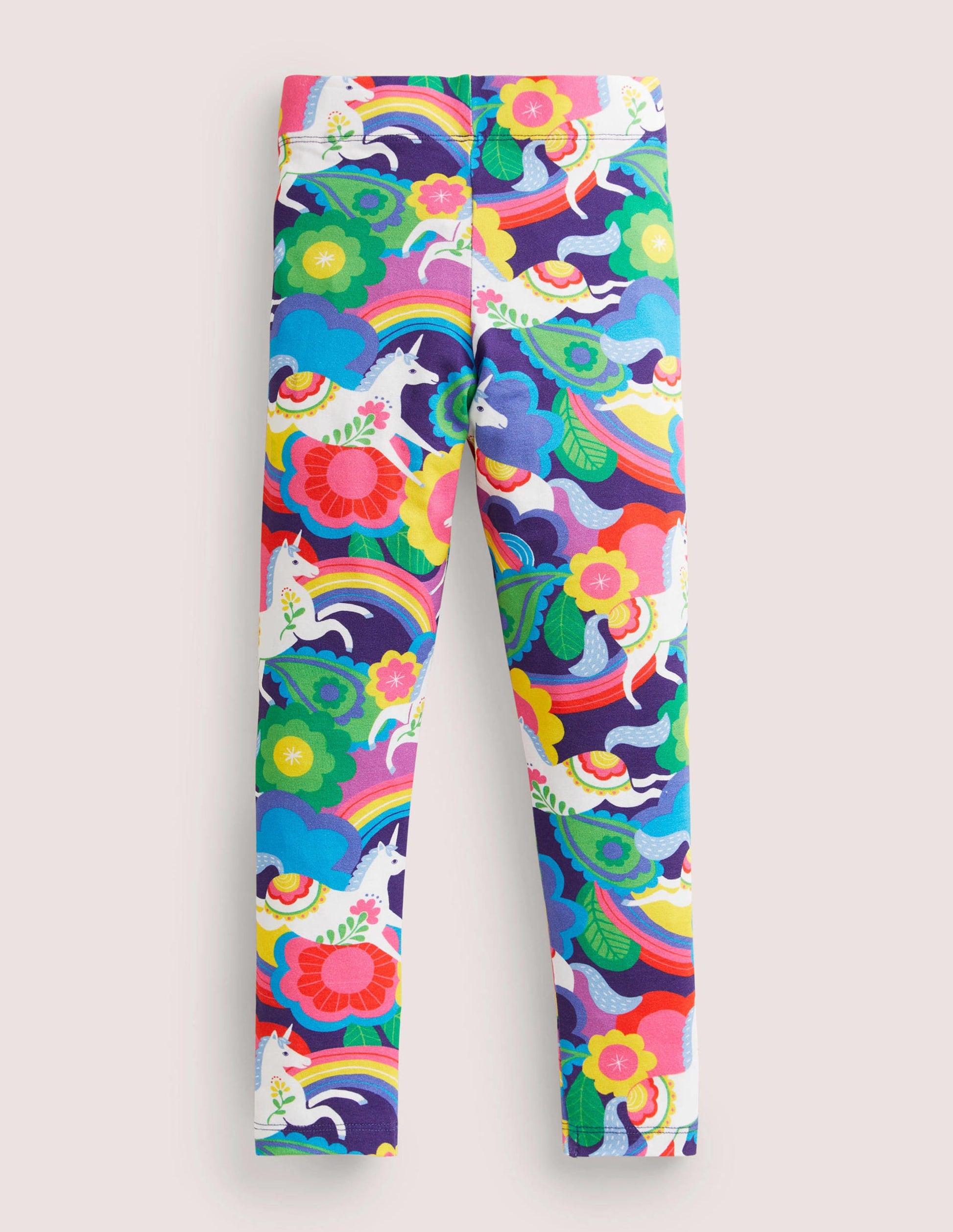 Fun Leggings-Multi Flowerpatch Unicorns-2