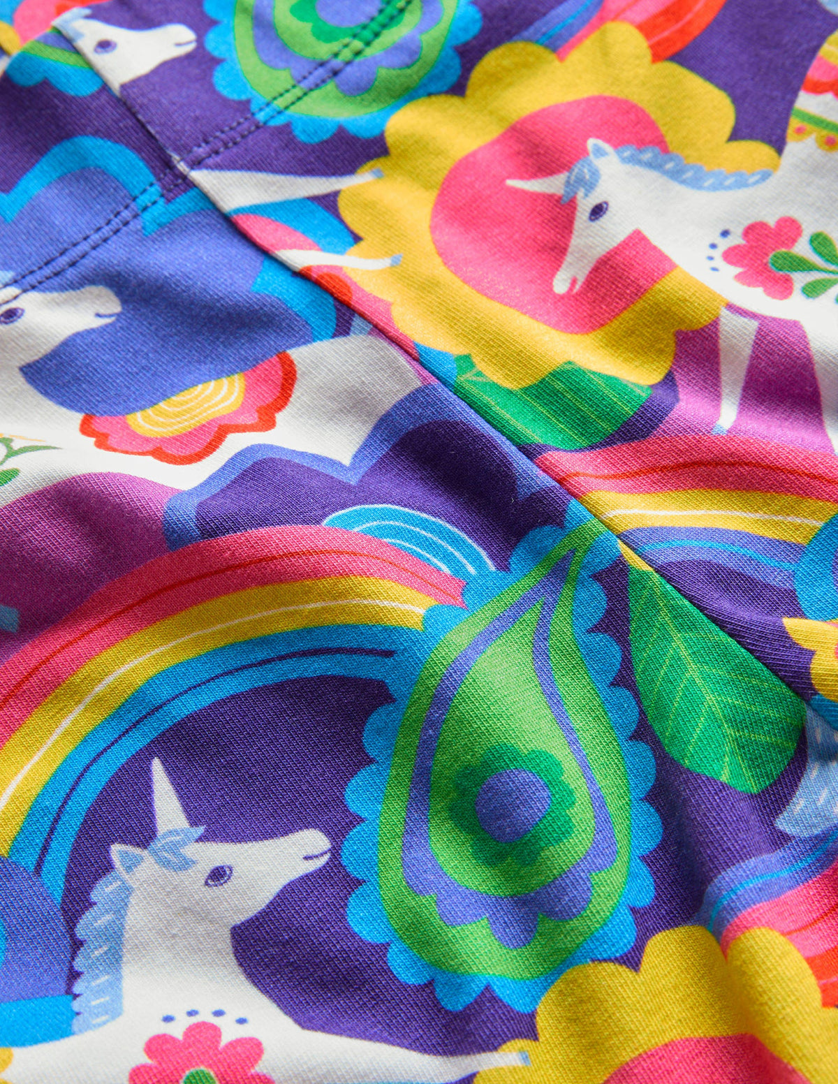 Fun Leggings-Multi Flowerpatch Unicorns-3