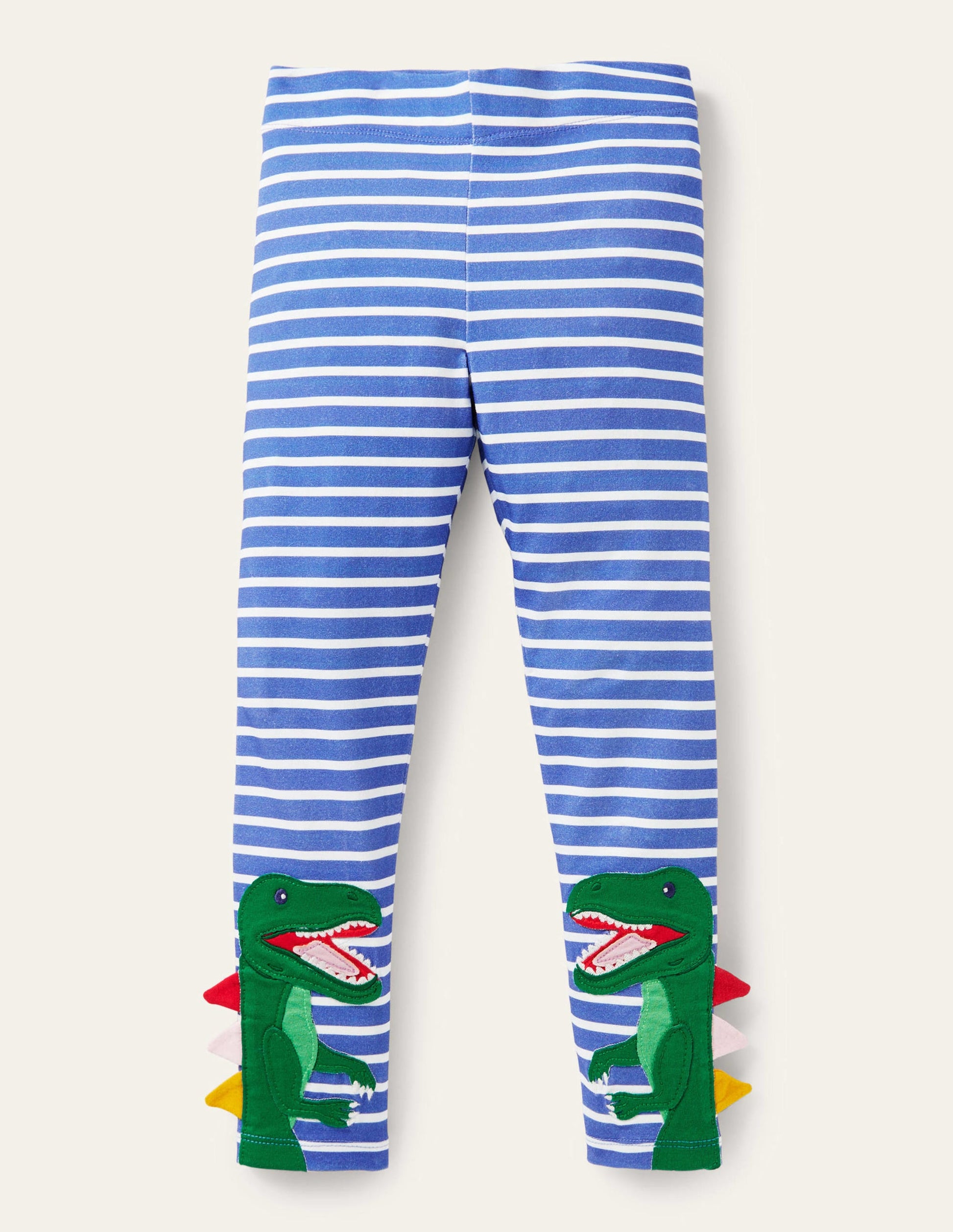 Fun Appliqué Leggings-Bright Marina/Ivory Dinosaur-1