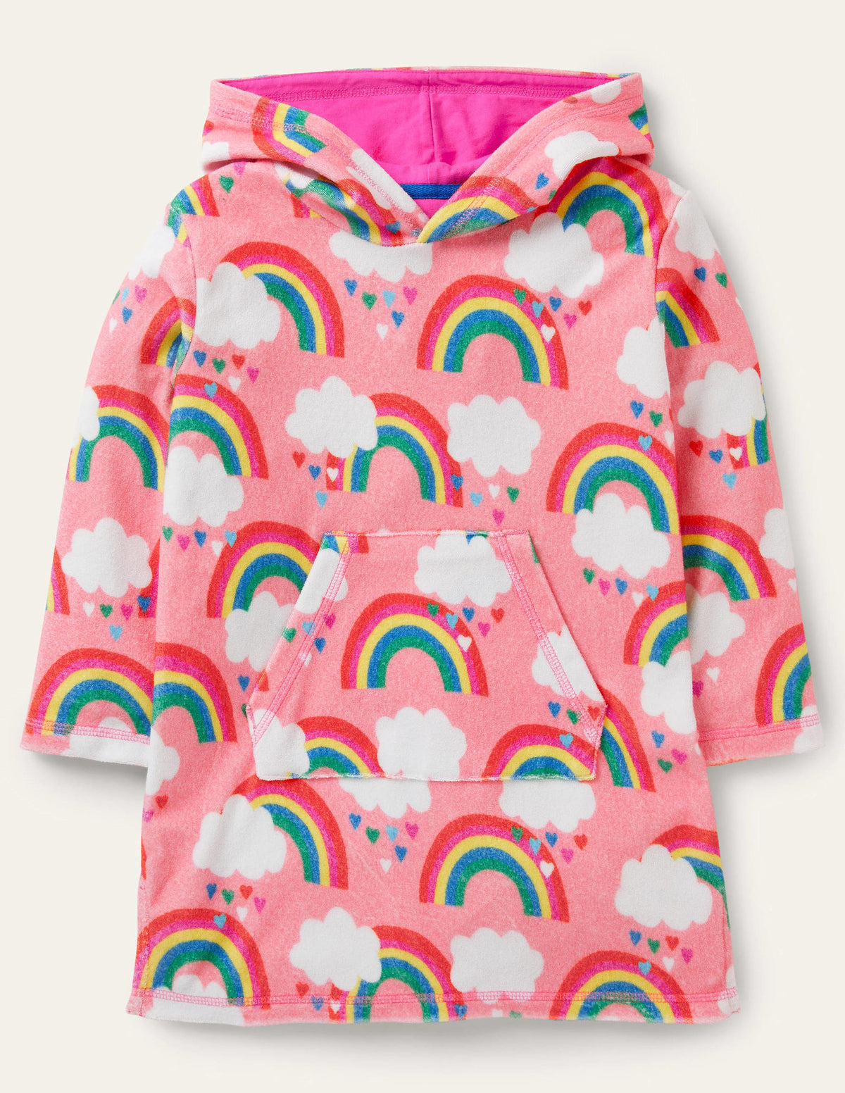 Frottee-Badeponcho-Limonadenrosa, Regenbogen - Image 1