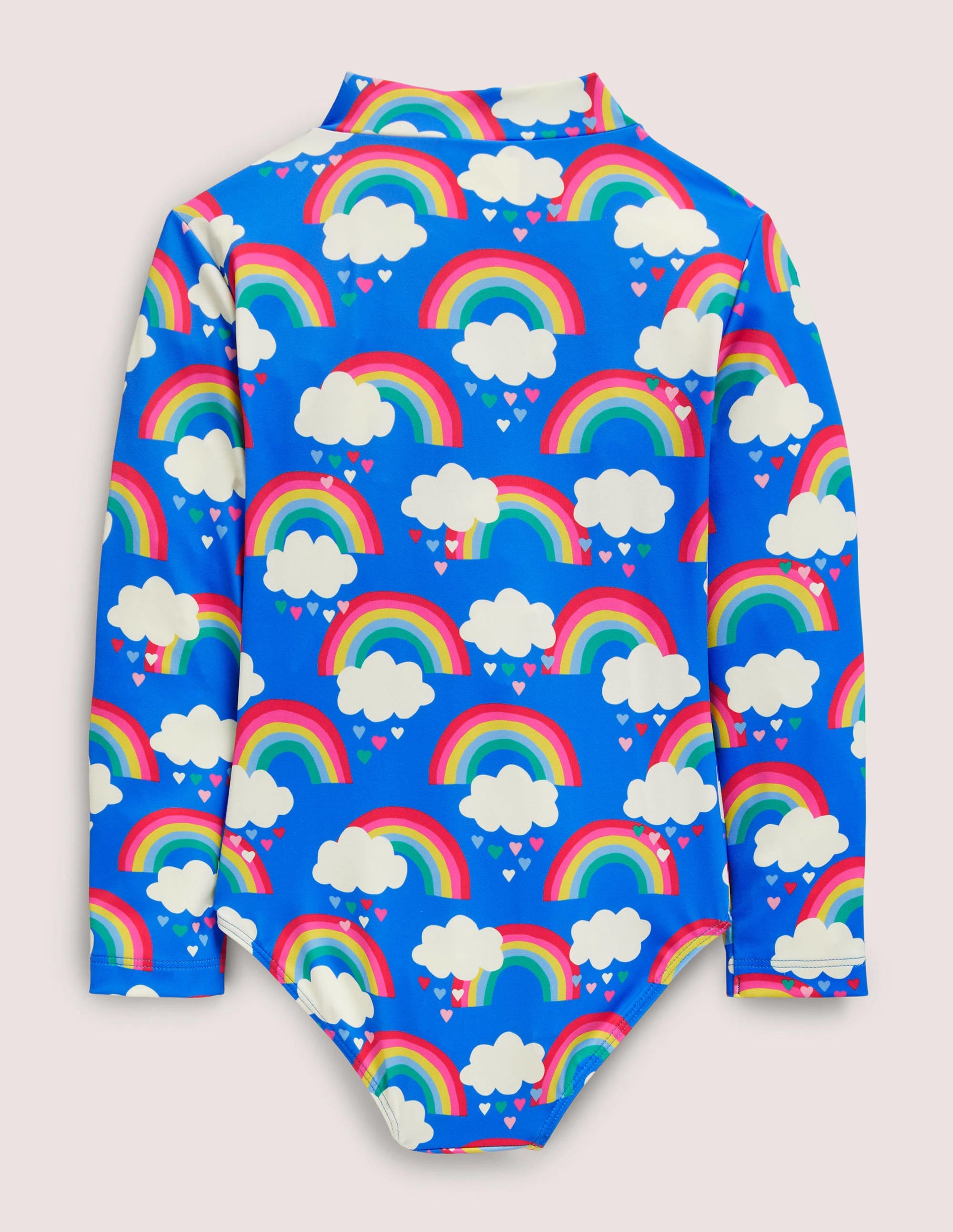 Langärmeliger Badeanzug-Marokkoblau, Regenbogen - Image 2