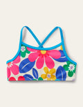 Gemustertes Bikini-Oberteil-Bunt, Große Blumen