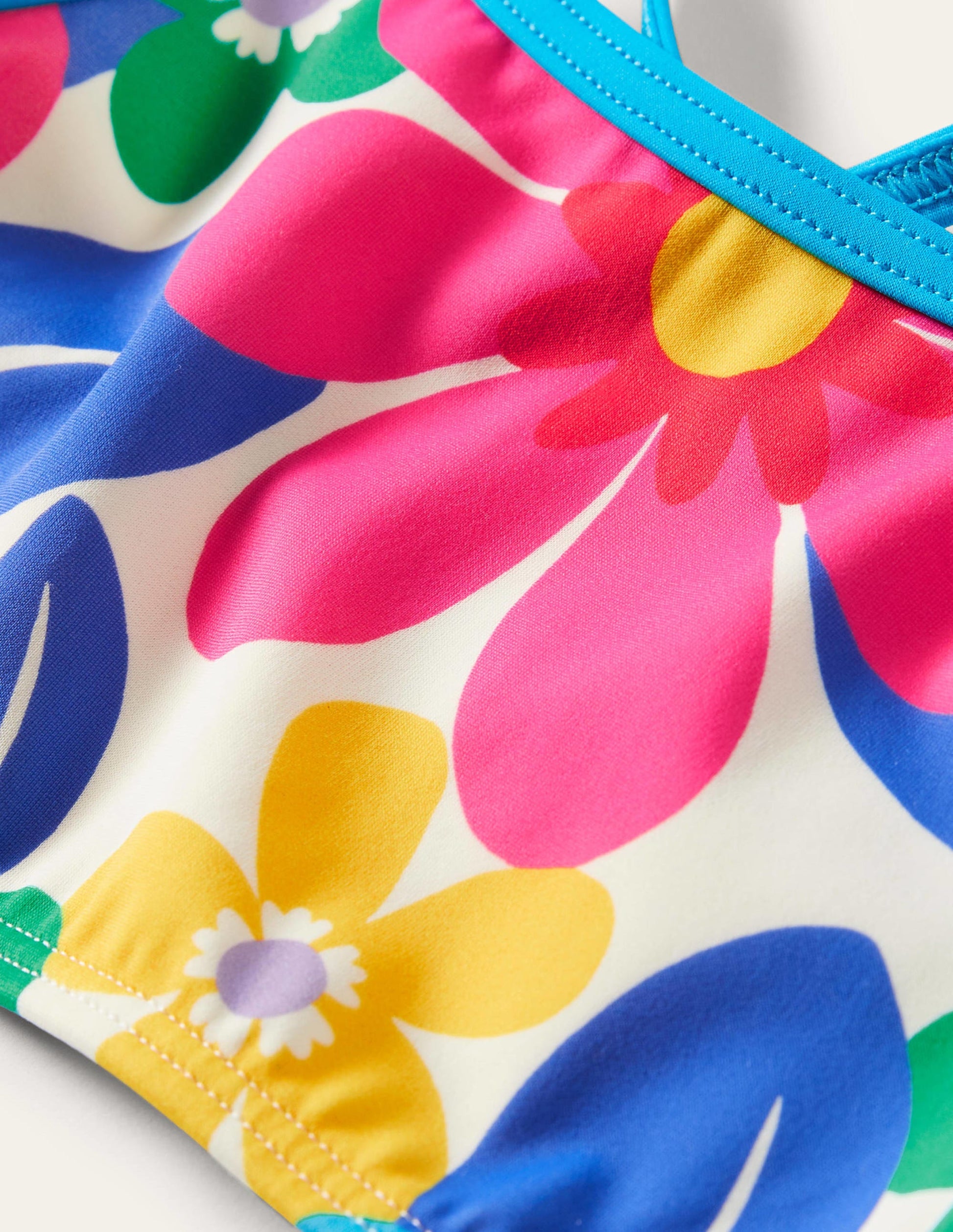 Gemustertes Bikini-Oberteil-Bunt, Große Blumen-3