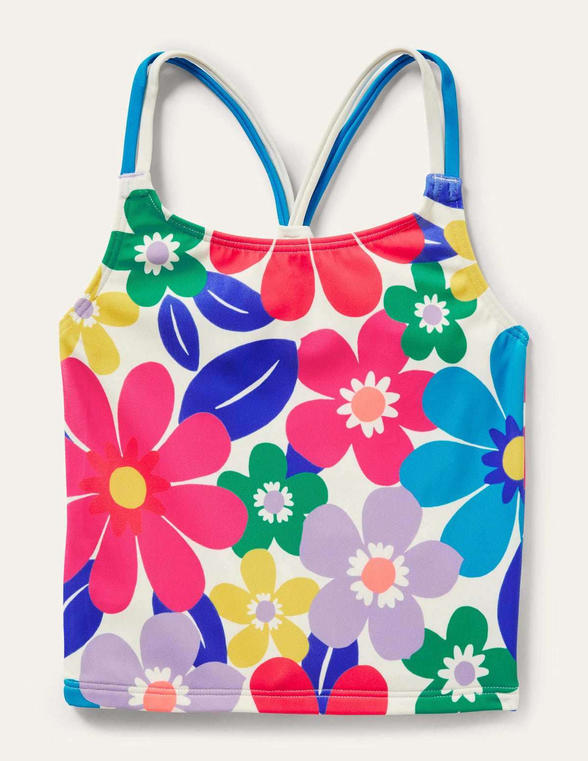 Gemustertes Tankini-Oberteil-Bunt, Große Blumen-1