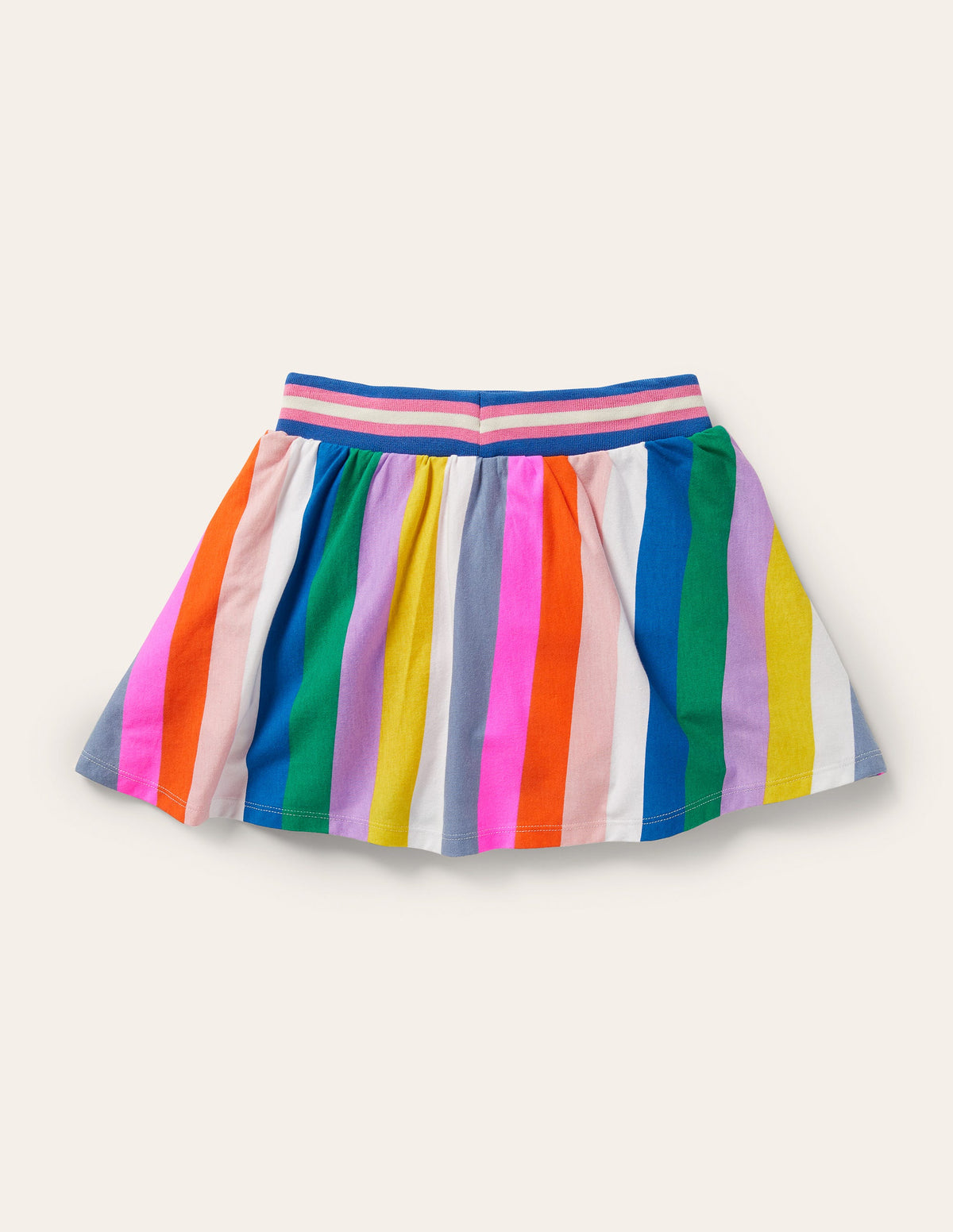 Gemusterter Jersey-Skort-Bunt Regenbogen-Streifen-2