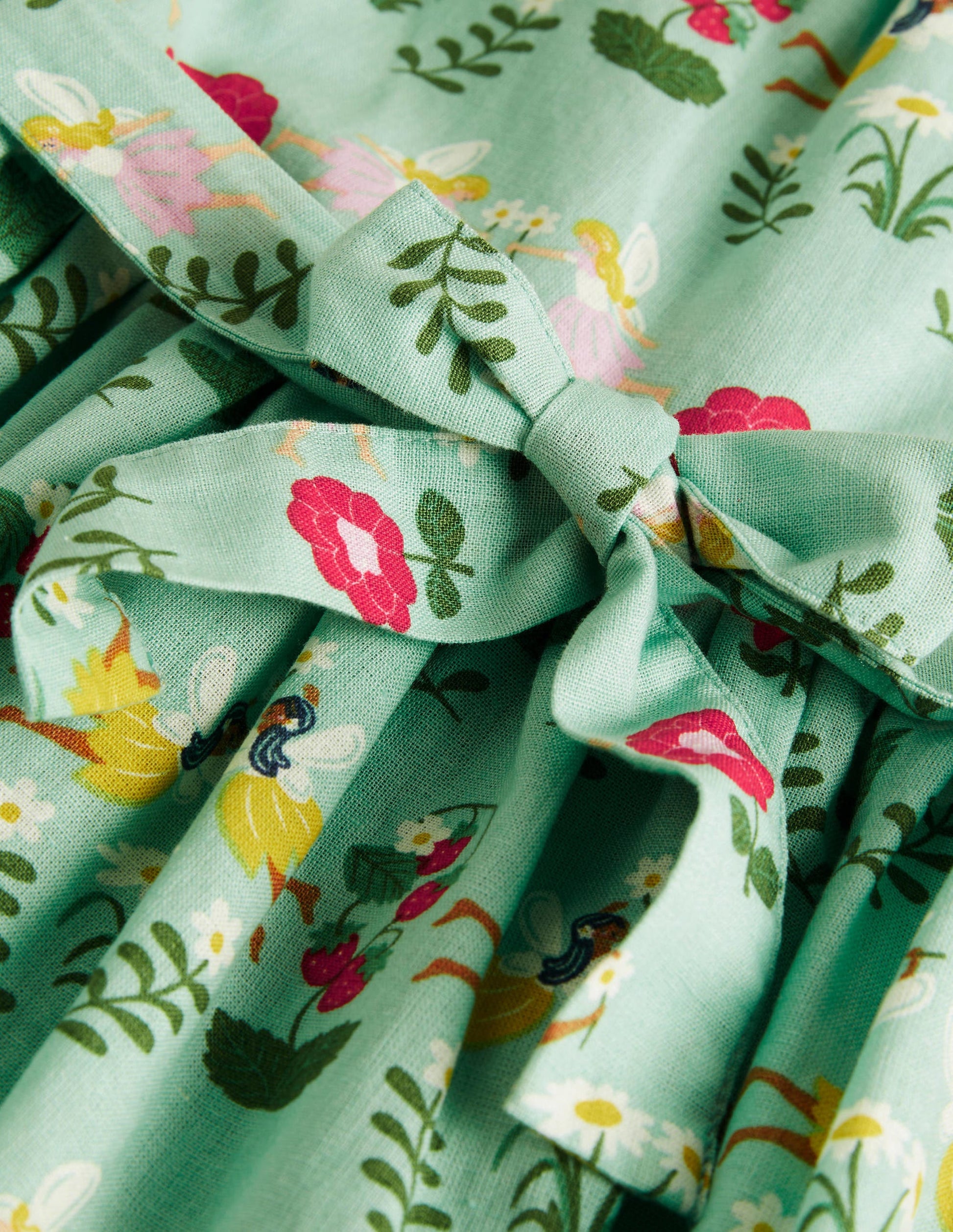 Vintage-Kleid-Brunnengrün, Blumen/Feen-3