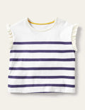 Faye Jerseyoberteil-Dunkles Segelblau/Naturweiß