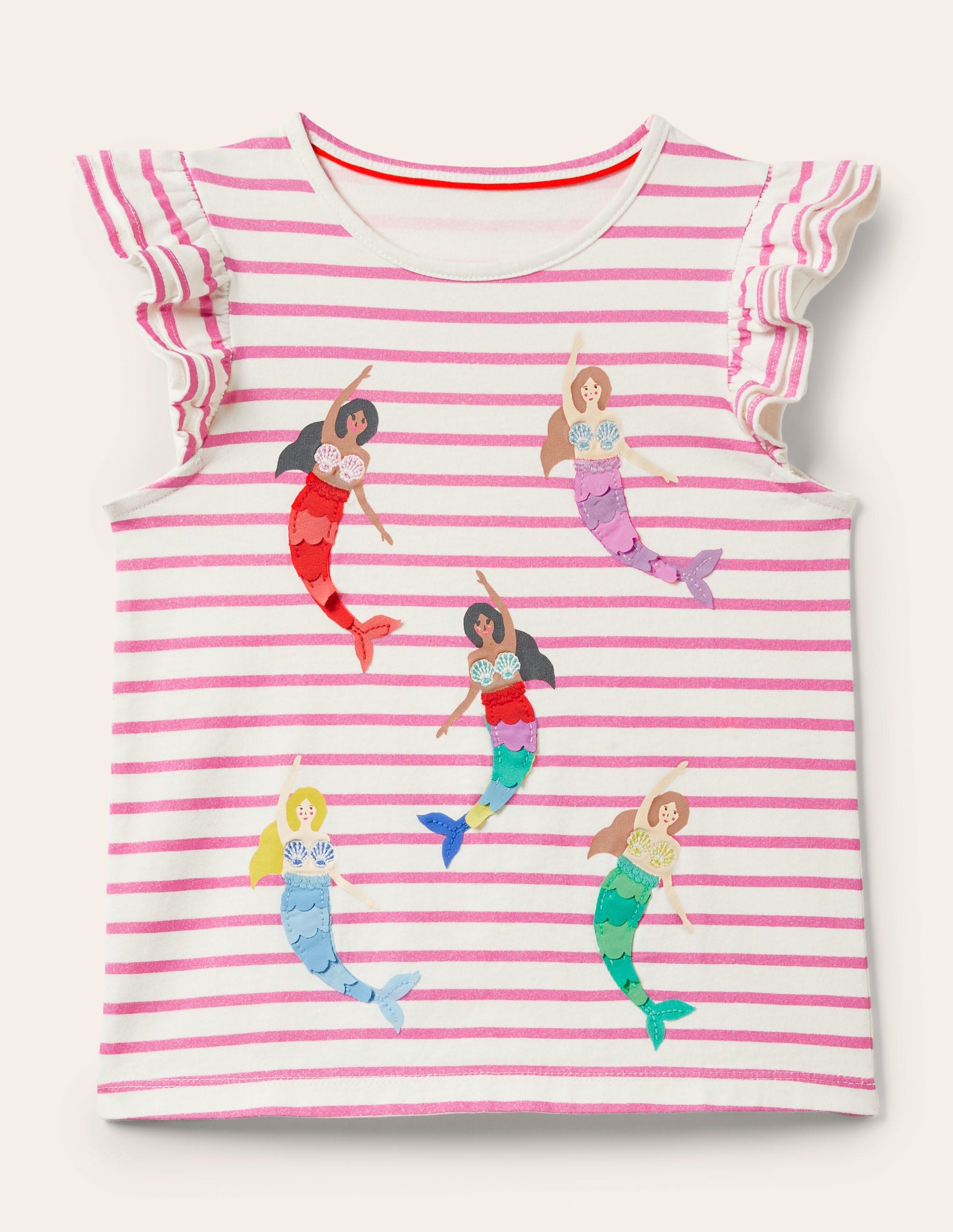 Ruffle Interest logo T-shirt-Strawberry Ice Pink Mermaids-1