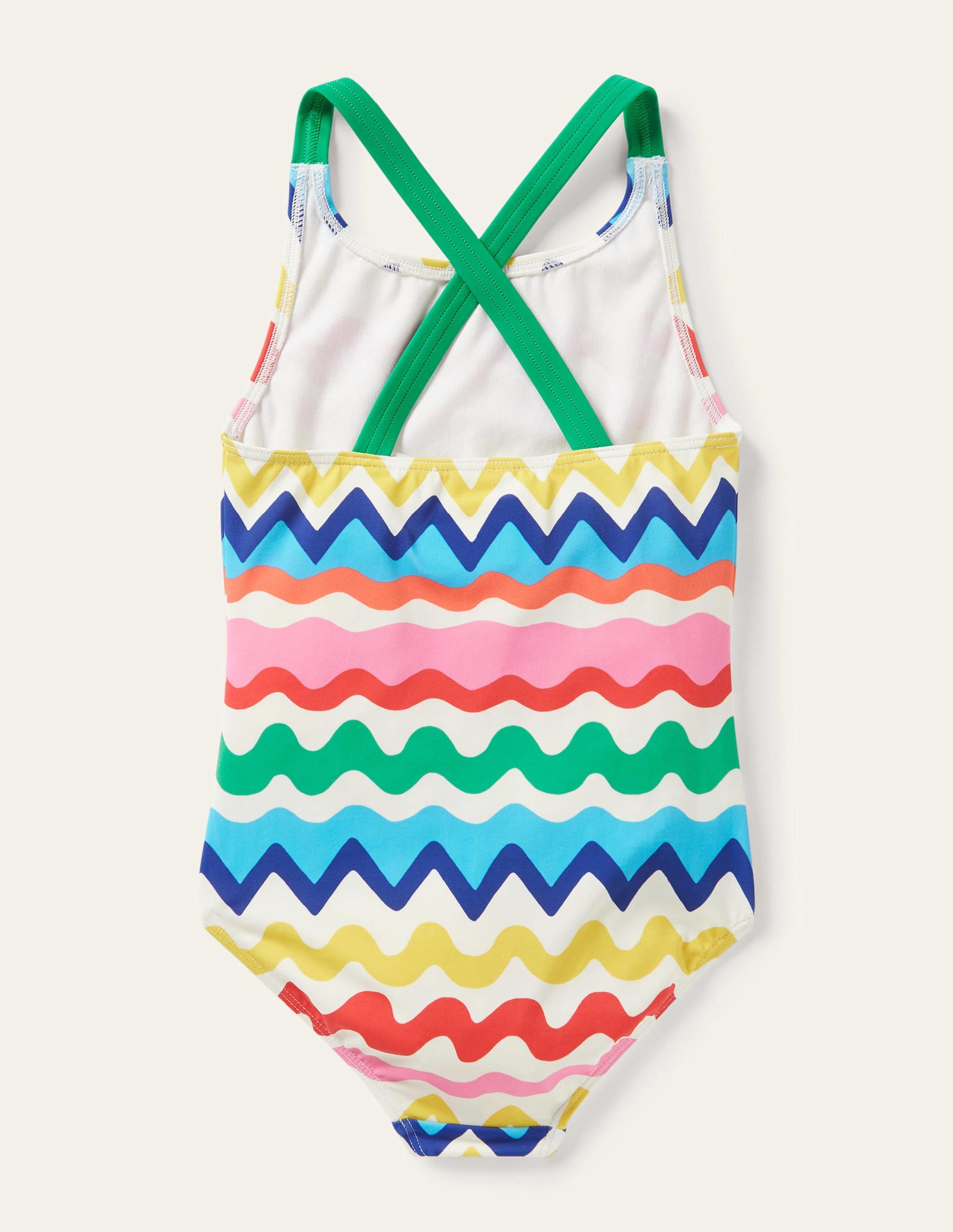 Maillot de bain imprimé croisé dans le dos-Multi Ric Rac Stripe - Image 2
