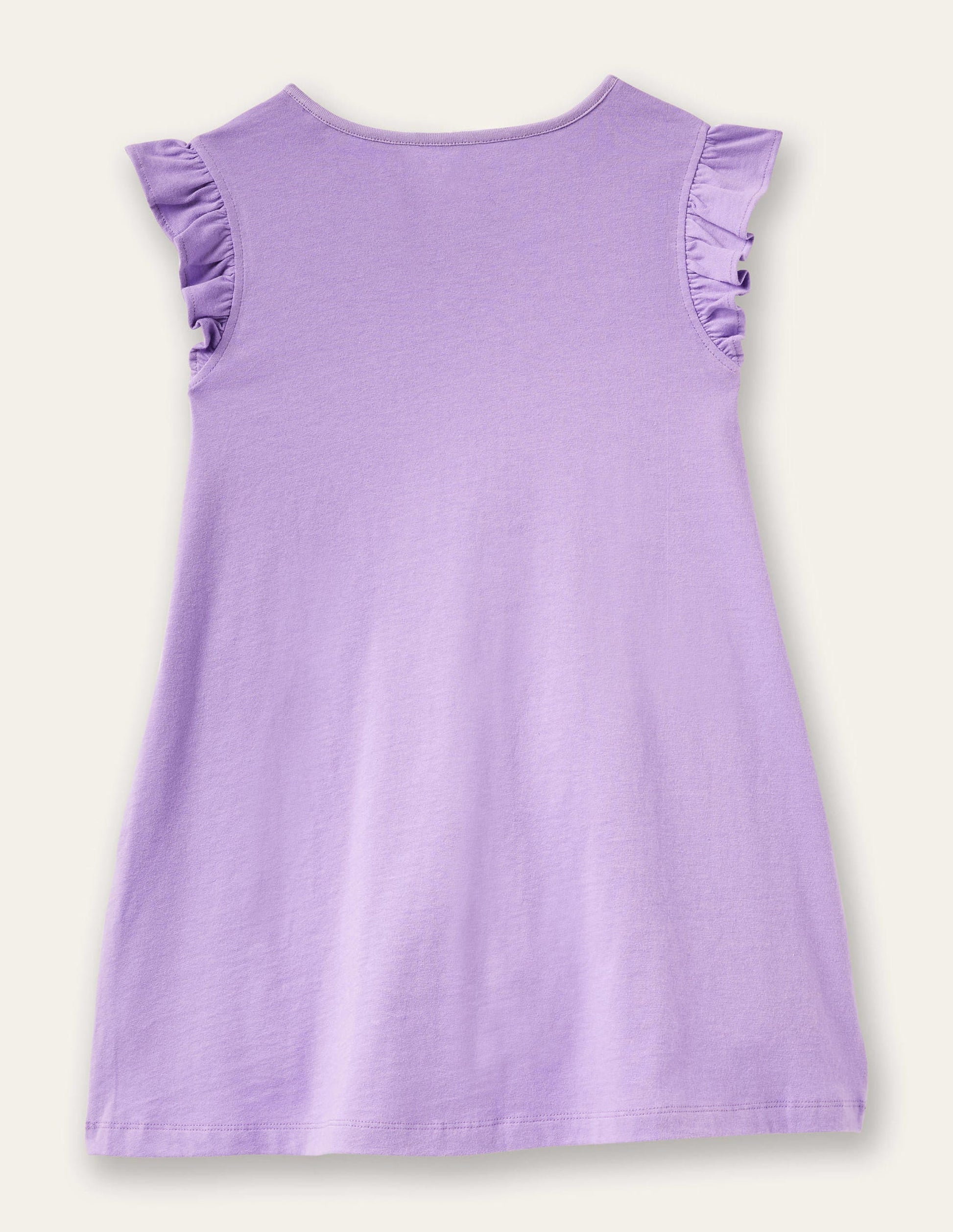 Lilac Frill Sleeve Appliqué Dress-Animaux en tutu violet aster-2