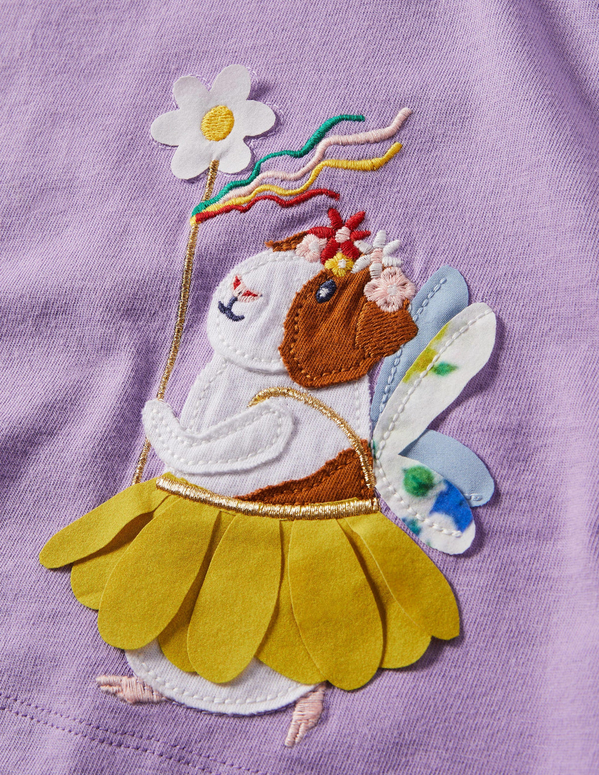 Lilac Frill Sleeve Appliqué Dress-Animaux en tutu violet aster - Image 3