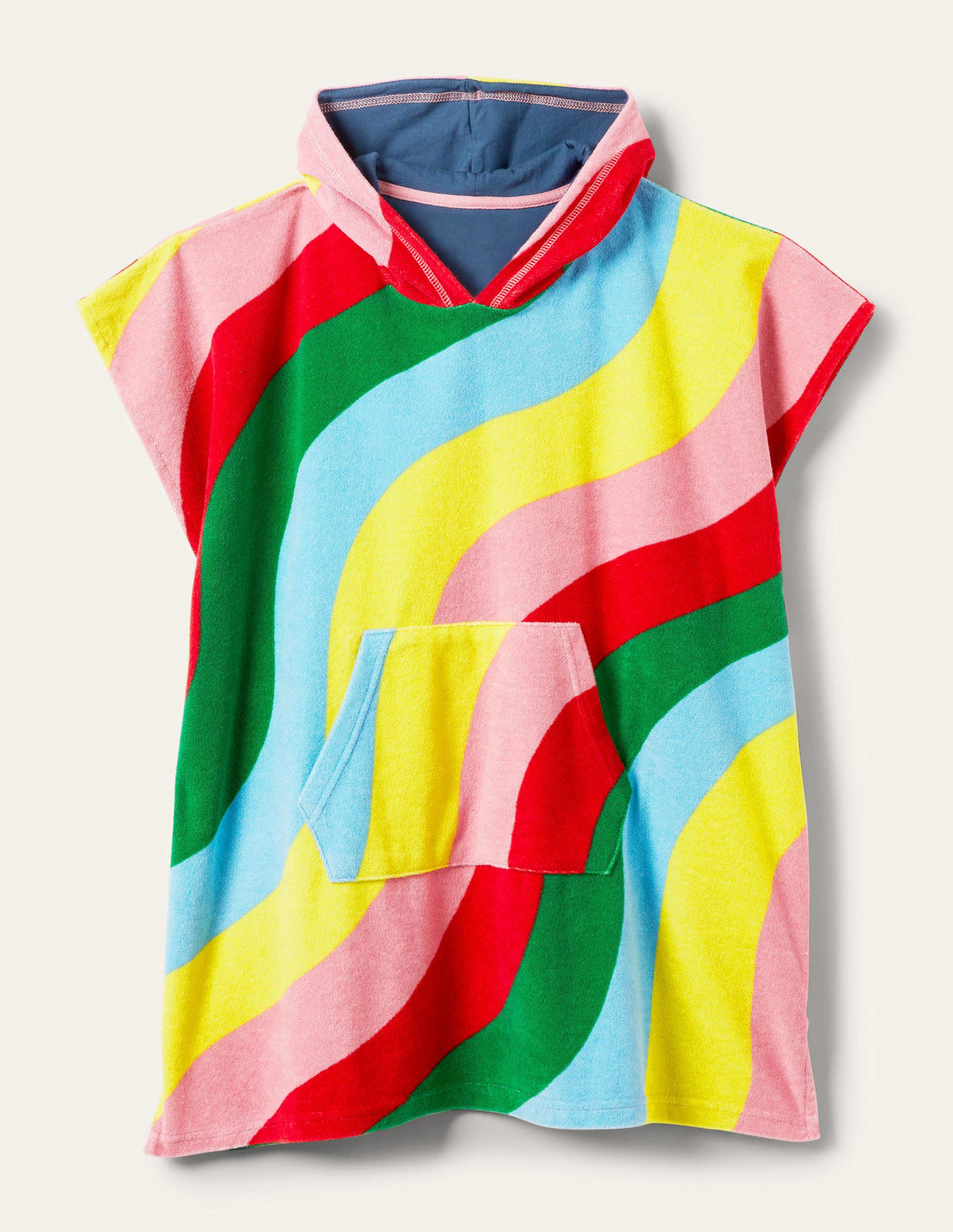 Frottee-Poncho-Bunt, Wellen-1