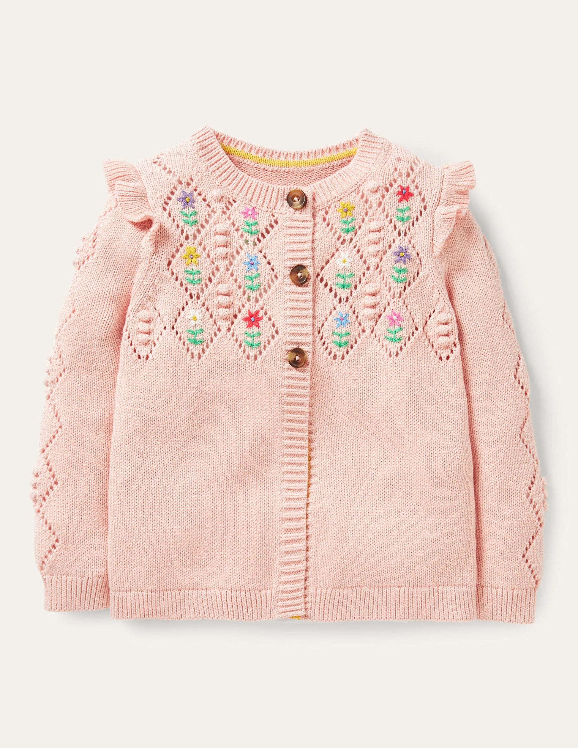 Hübscher Cardigan mit Stickerei-Provence-Altrosa-1