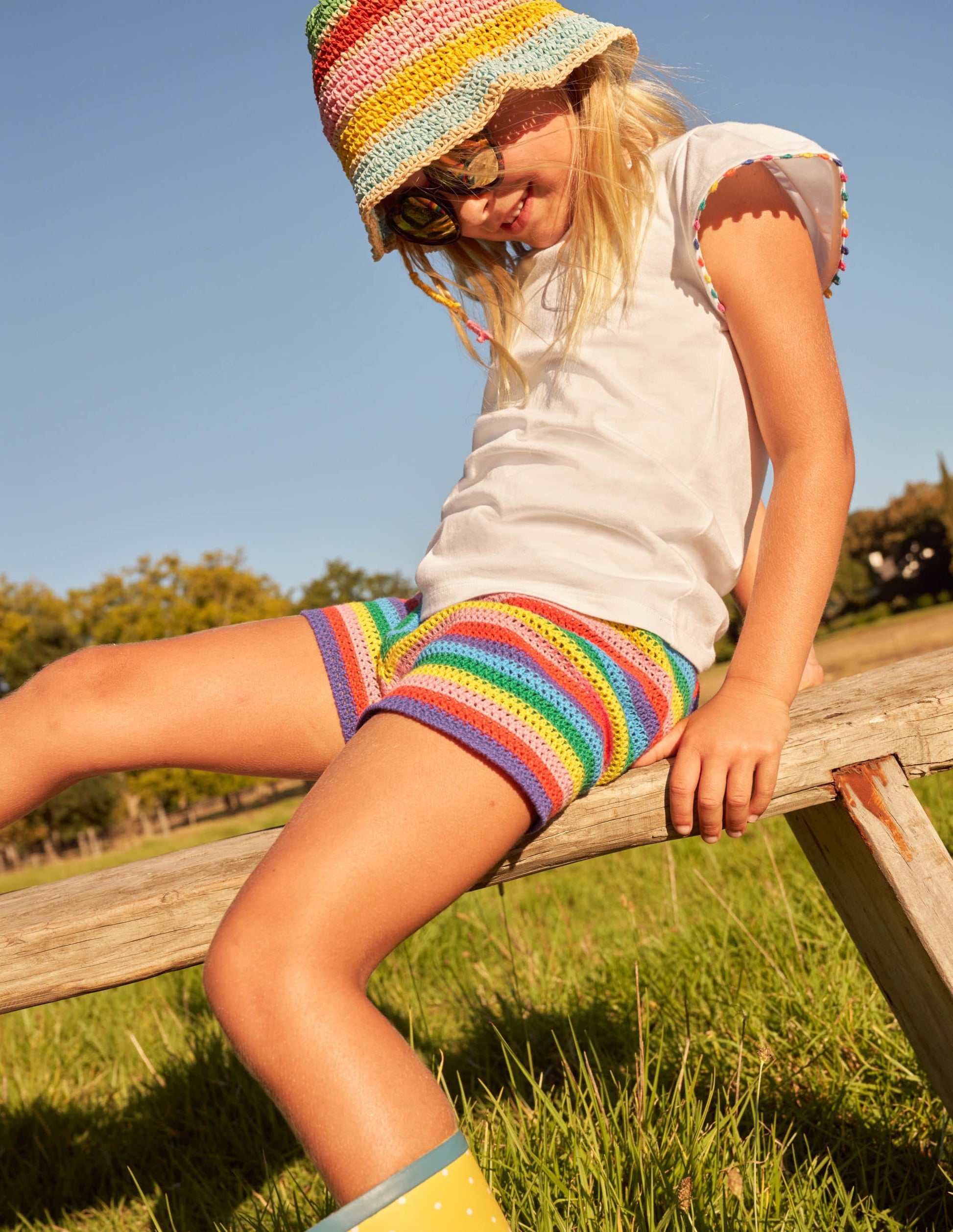 Short en maille arc-en-ciel-Arc-en-ciel multi-4