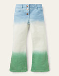 Jeans mit Schlag-Surfbrett-Blau/Grün, Schimmernd