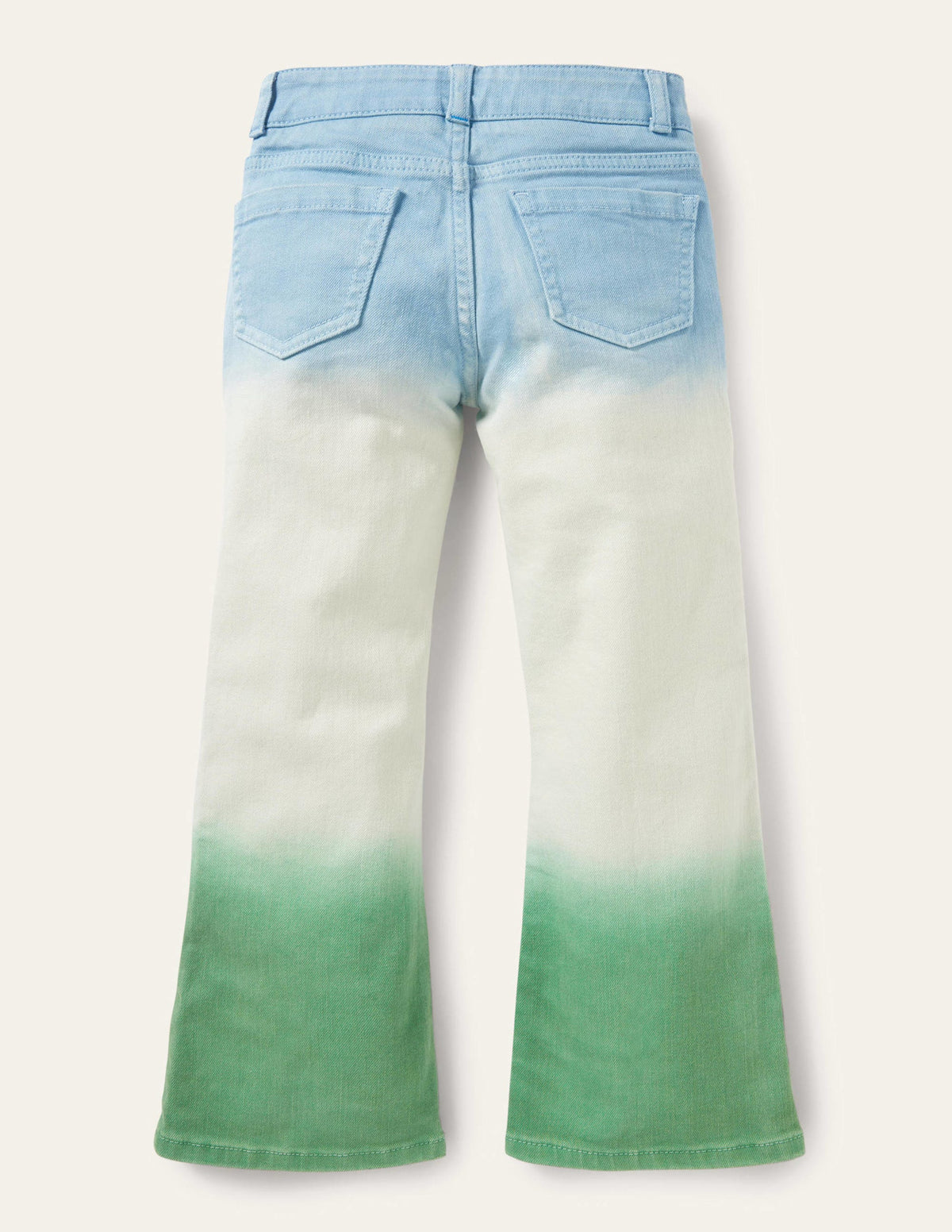 Jeans mit Schlag-Surfbrett-Blau/Grün, Schimmernd - Image 2
