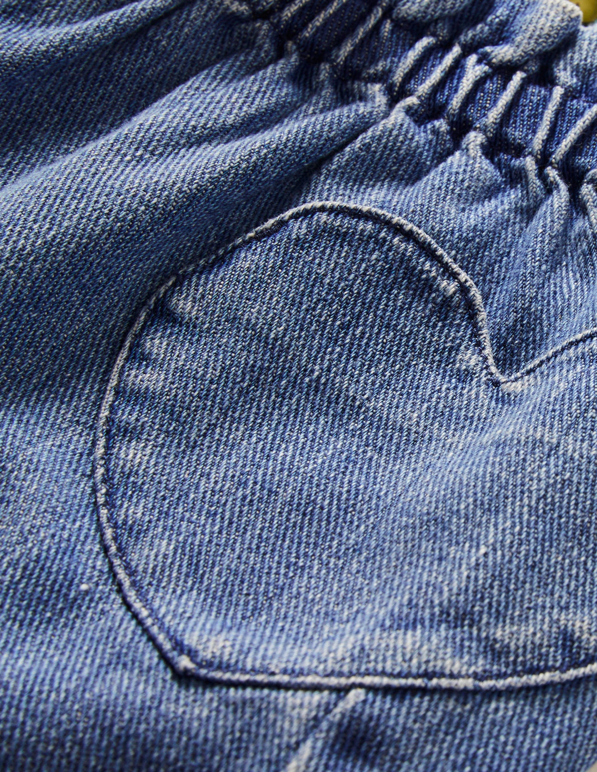 Hose zum Hineinschlüpfen mit weitem Bein-Mittleres Vintageblau, Denim-3