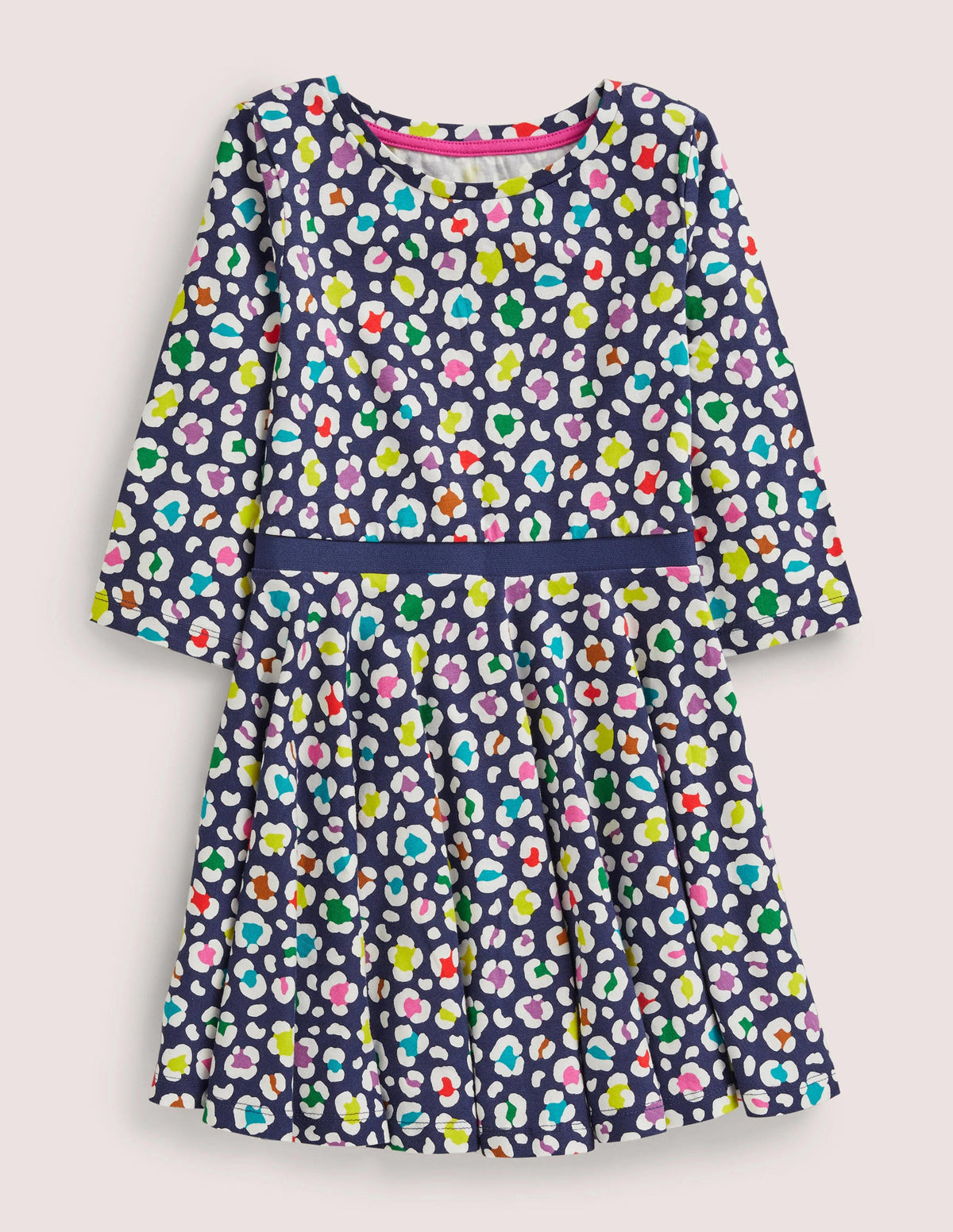 Skaterkleid mit Tellerrock-Segelblau, Leopard - Image 1